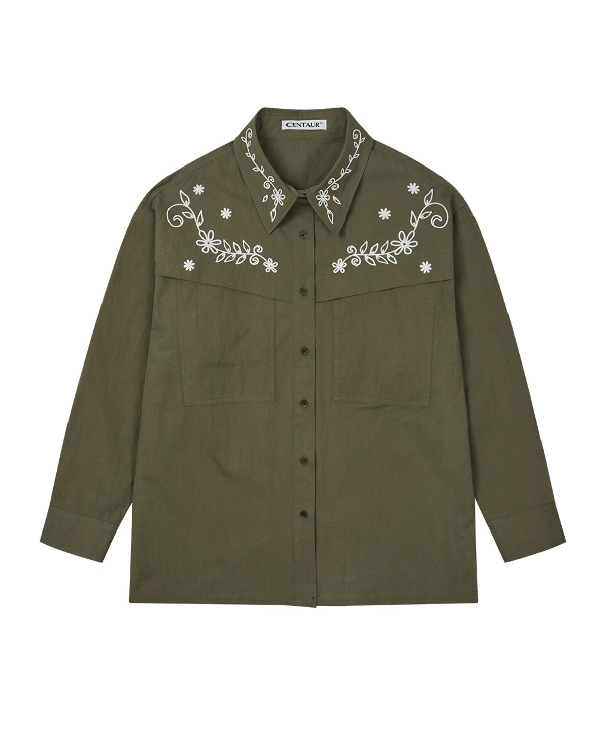 센토르(CENTAUR.KR) FLOWER NEEDLEWORK SHIRTS JACKET_KHAKI