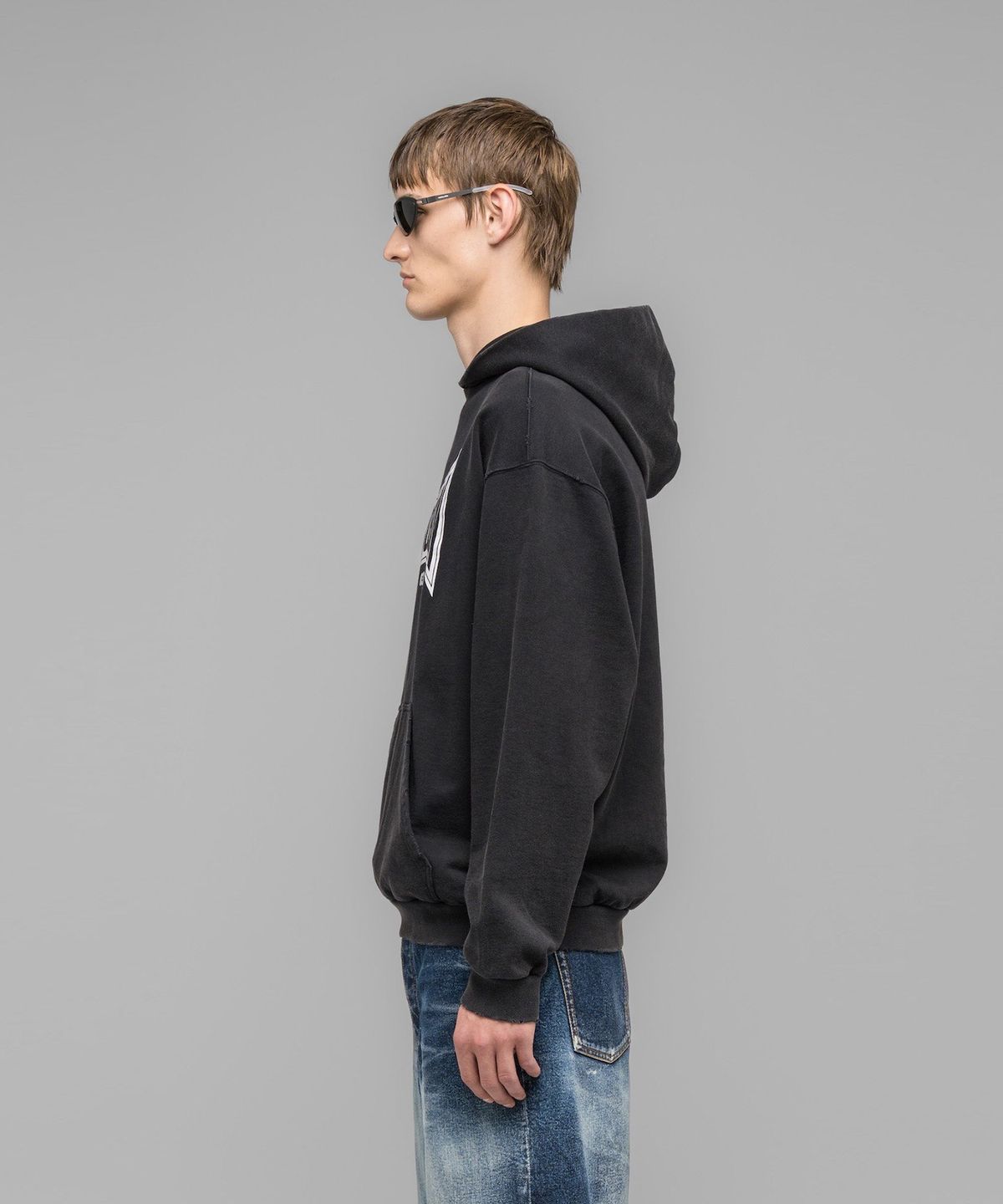 032씨(032C) (U) 프로틴 후디 페이디드 블랙 PROTEIN HOODIE FADED BLACK