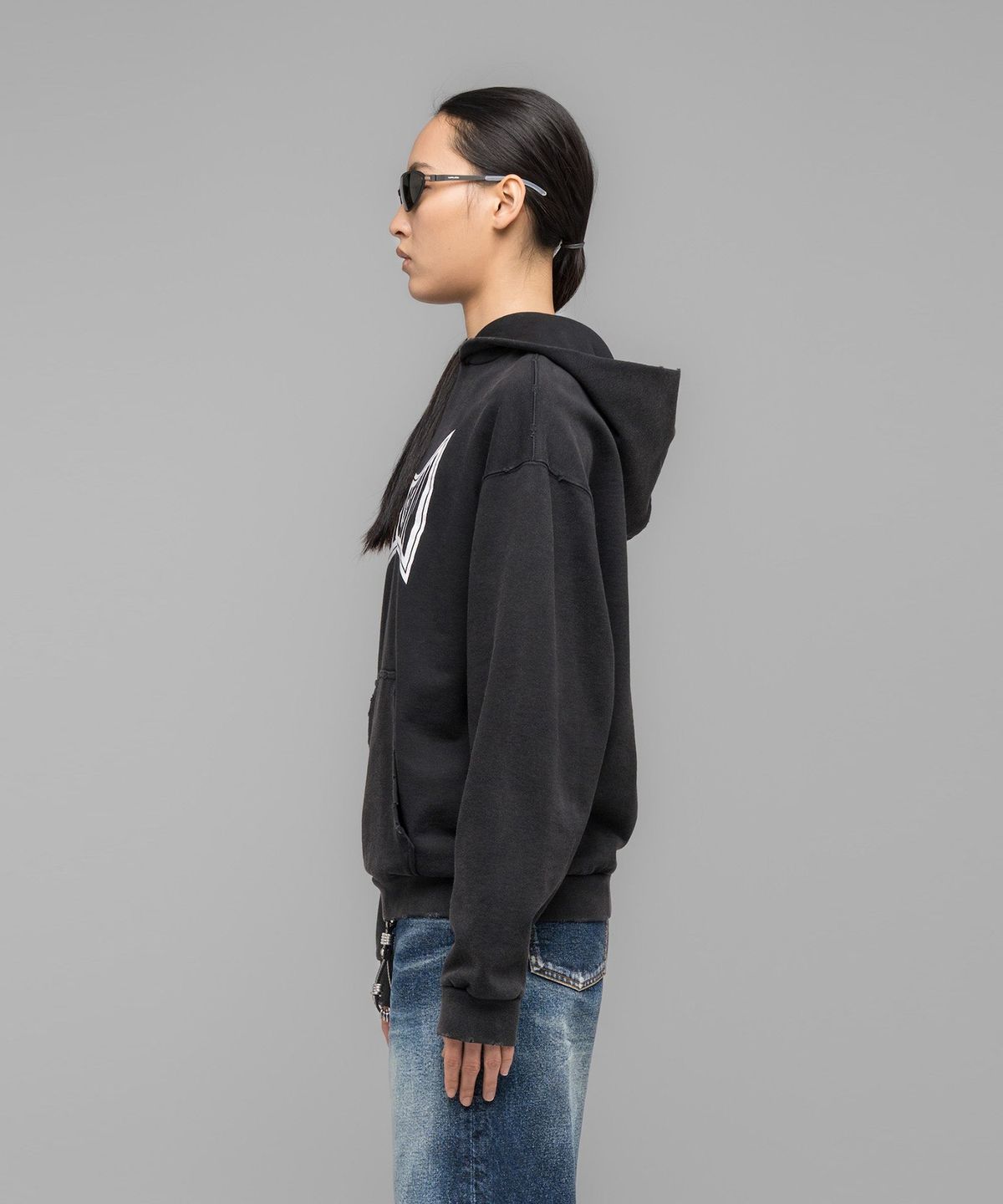032씨(032C) (U) 프로틴 후디 페이디드 블랙 PROTEIN HOODIE FADED BLACK