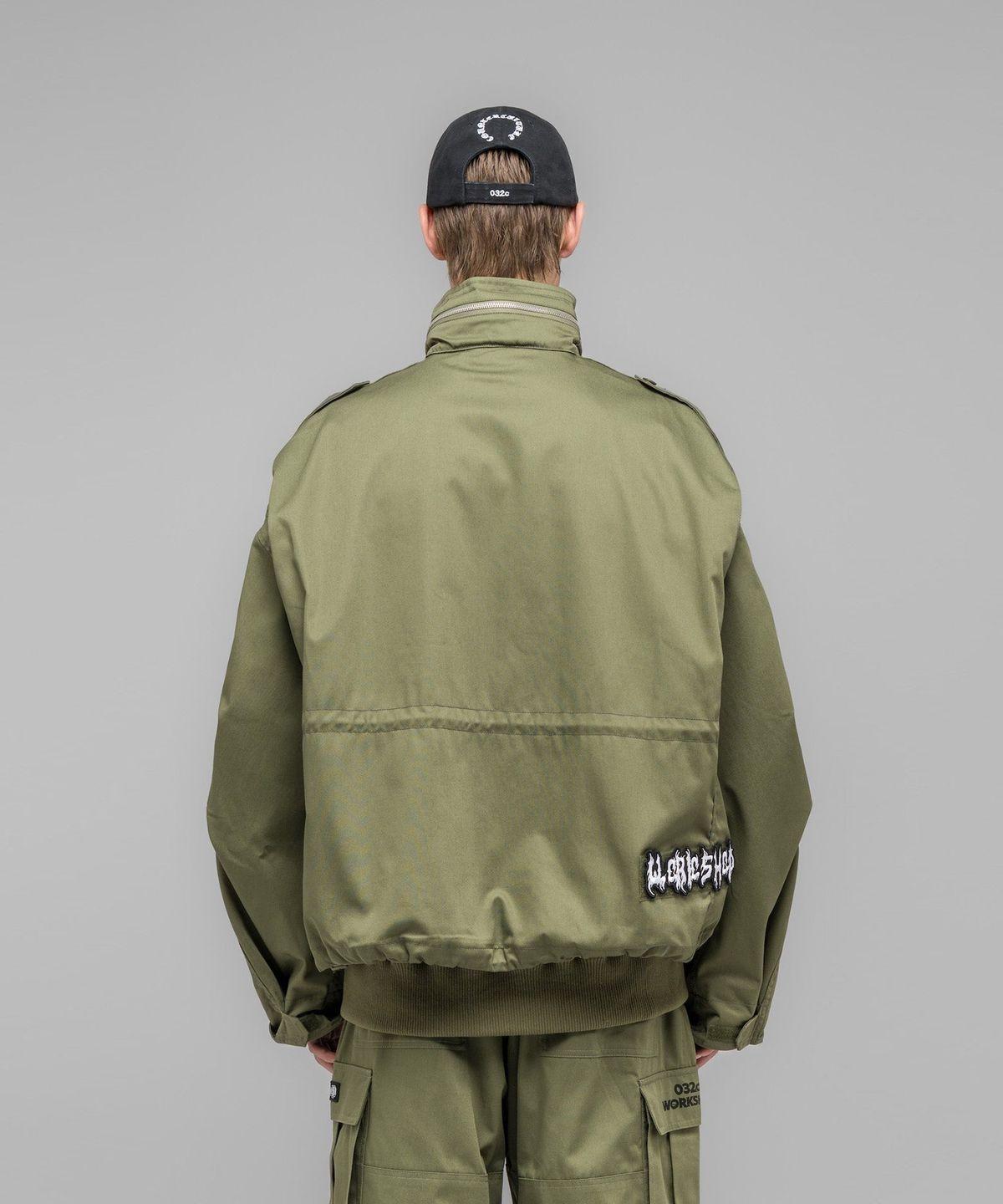 032씨(032C) (U) 마스크 초이스 봄버 자켓 페이디드 그린 MASKED CHOICE BOMBER JACKET FADED GREEN