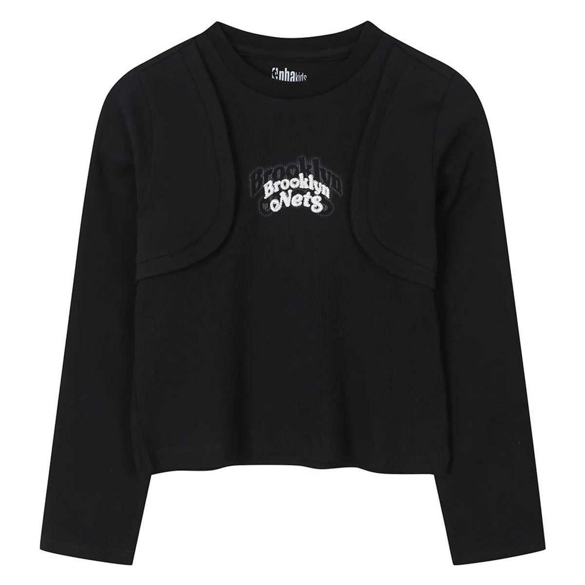 엔비에이 키즈(NBA KIDS) 여아 레이어드 티셔츠(K261TS620P) 블랙