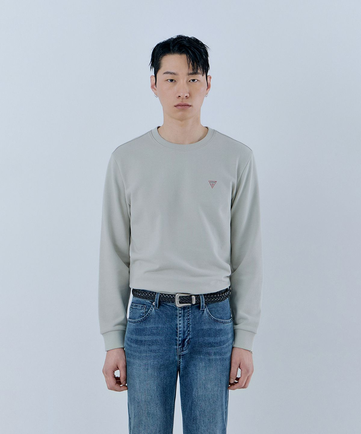 게스(GUESS) 3color 오리지널 미니삼각 맨투맨 NQ1K5910