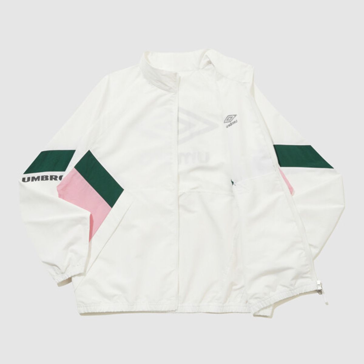 엄브로(UMBRO) 팝러쉬 컬러블럭 스탠넥 바람막이 자켓 아이보리 UR123CJK34
