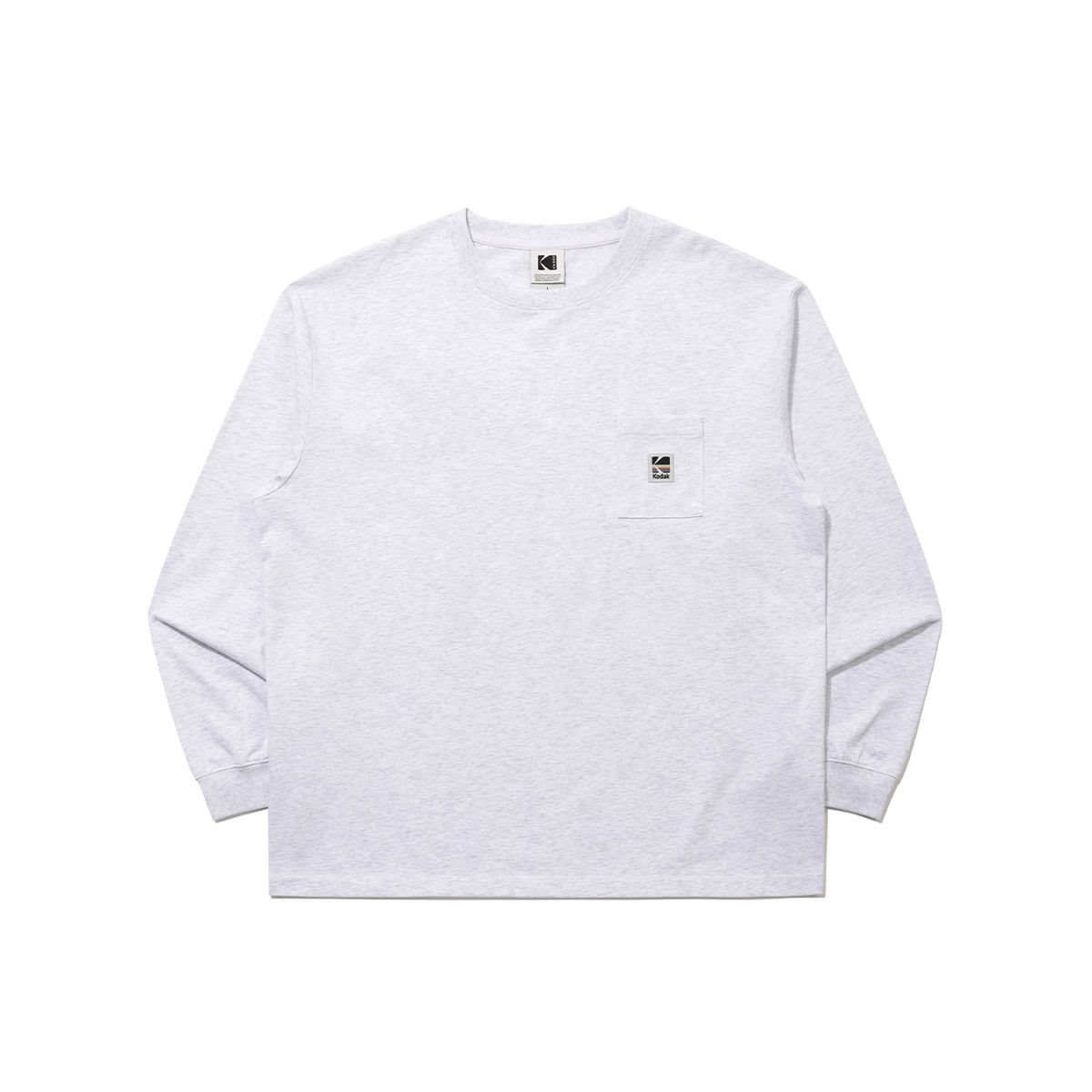 코닥(KODAK) 에센셜 포켓 긴팔티셔츠 WHITE MELANGE