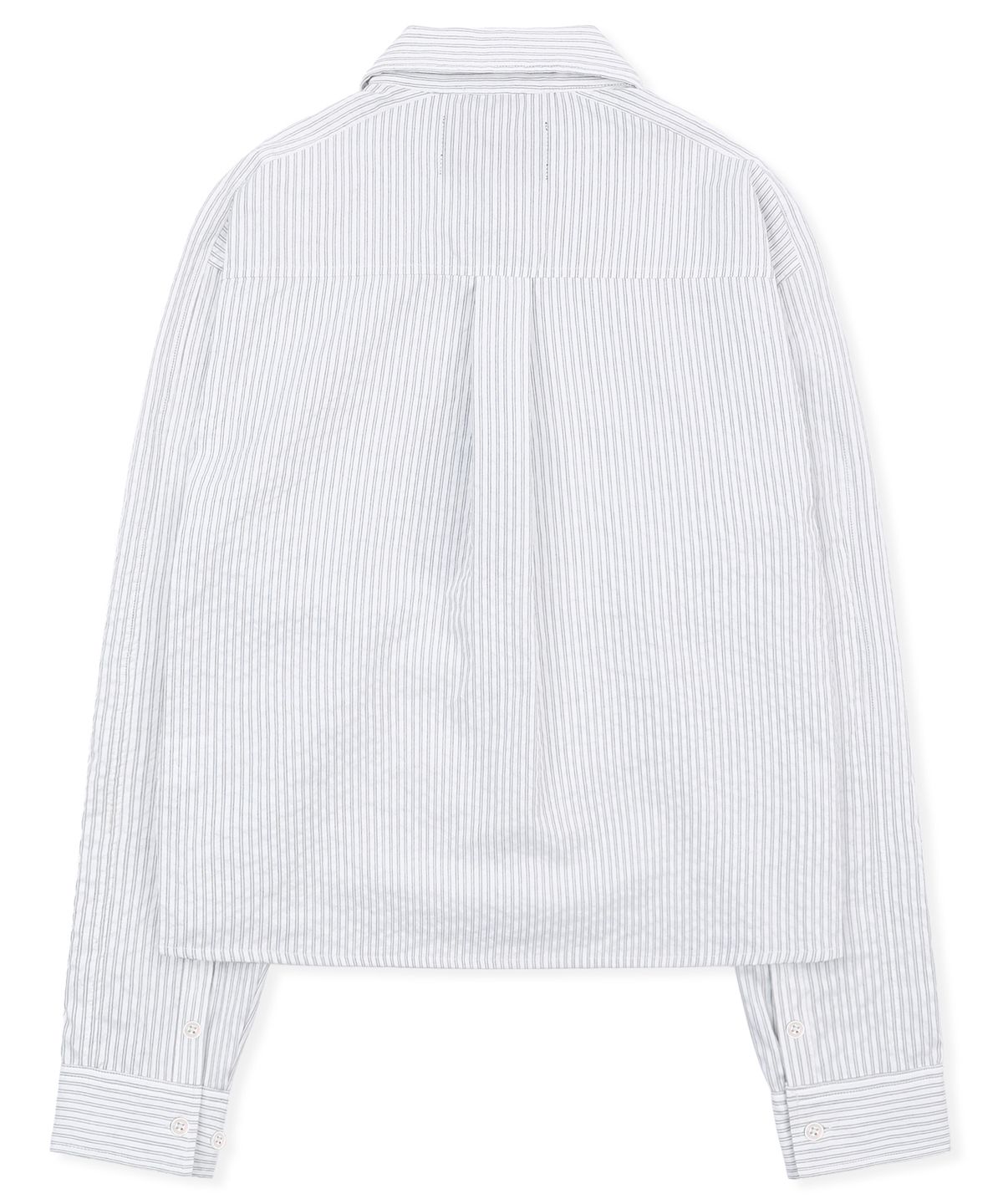 글랙(GLACK) GS016 스터드 포인트 크롭 긴팔 셔츠 (WHITE)