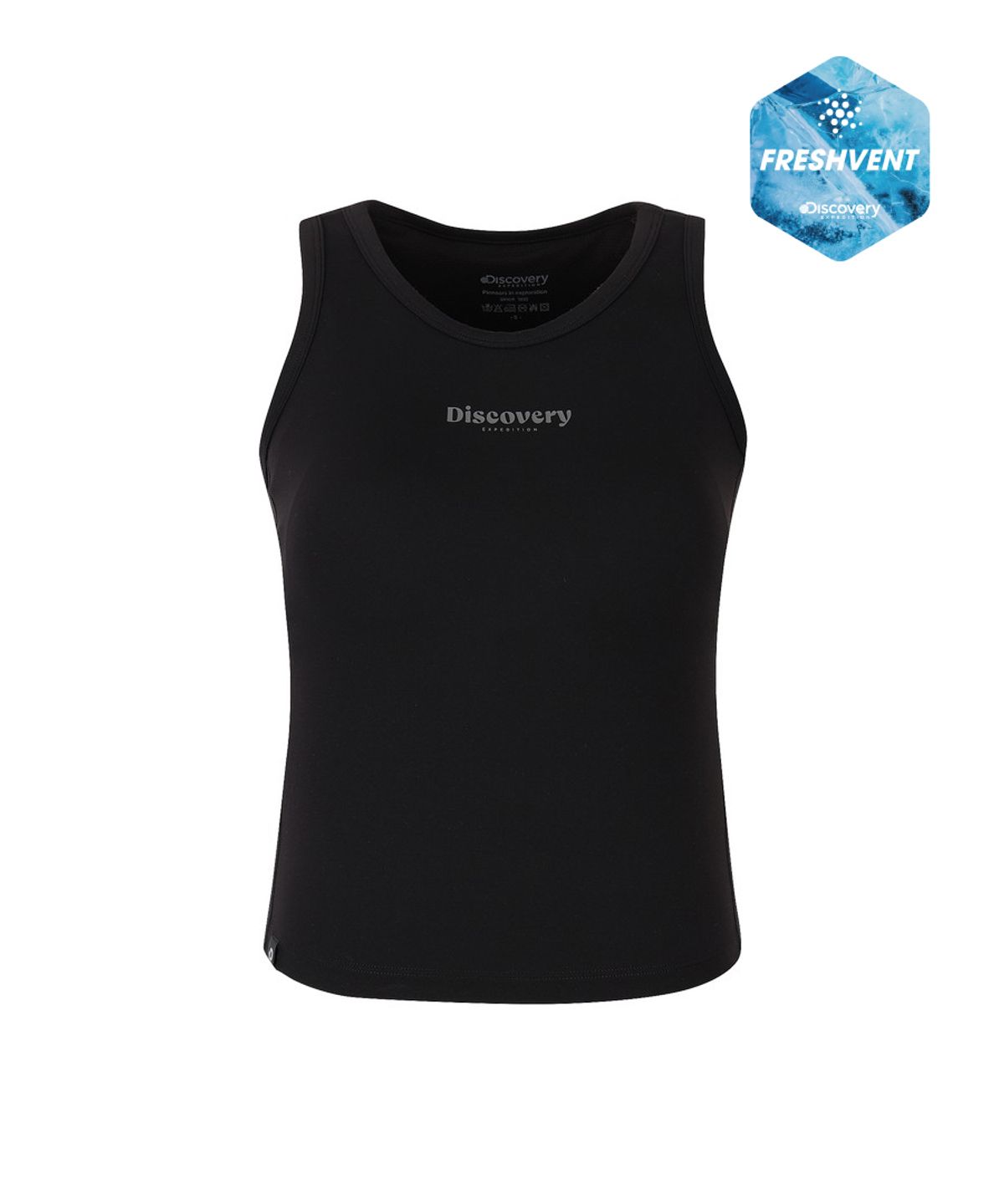 디스커버리 익스페디션(DISCOVERY EXPEDITION) 여성 프레시벤트 라운드넥 브라탑 (BLACK)