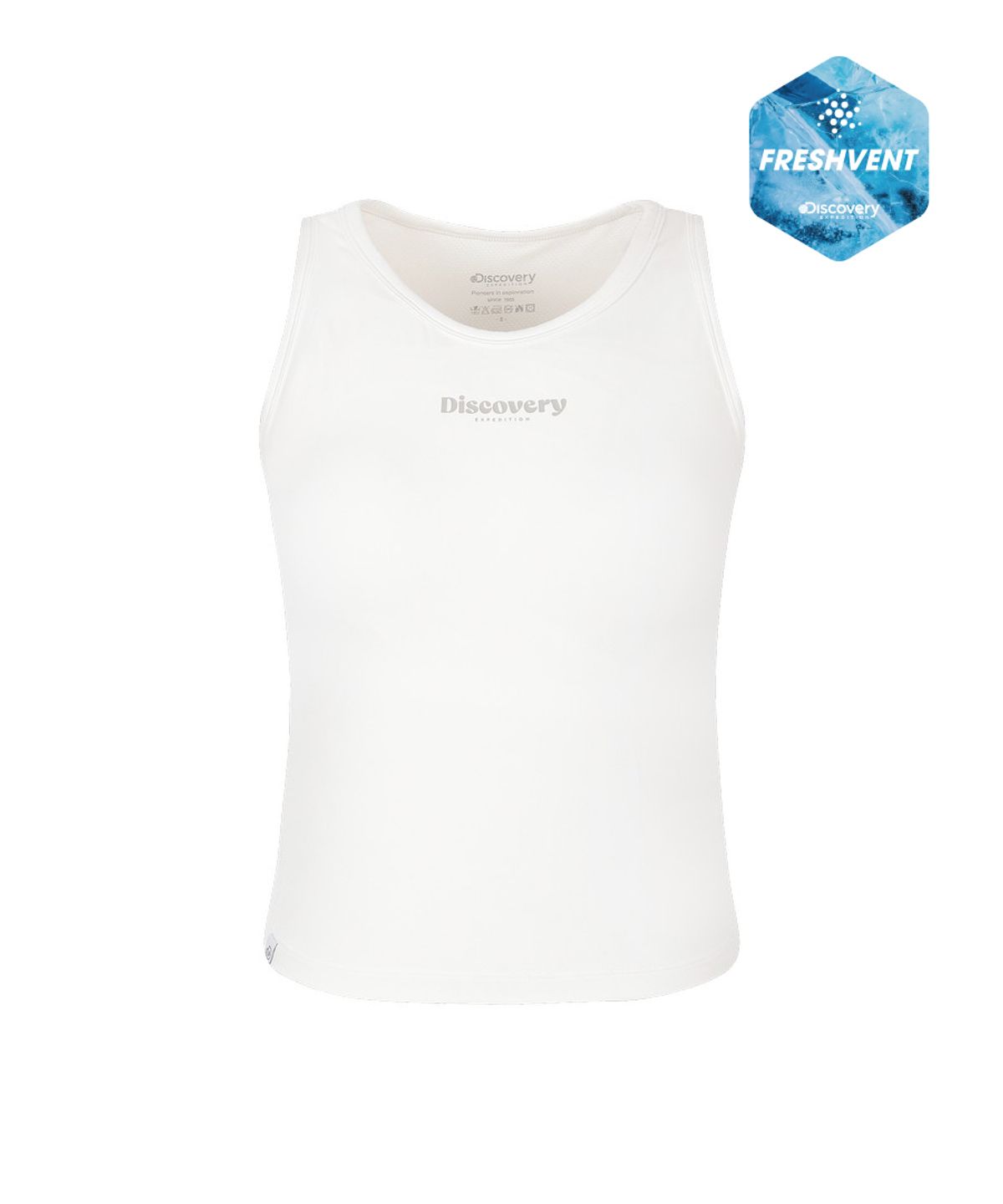 디스커버리 익스페디션(DISCOVERY EXPEDITION) 여성 프레시벤트 라운드넥 브라탑 (WHITE)