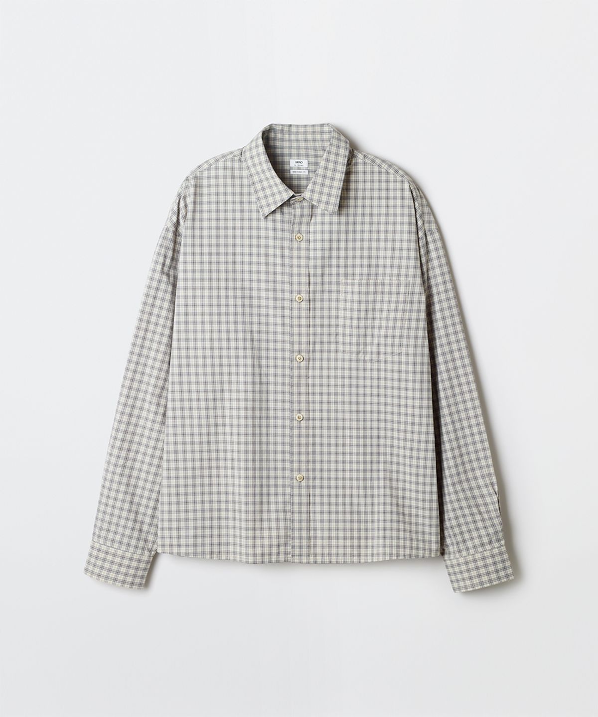 스파오(SPAO) 남성 크롭 체크 셔츠_SPYCG23C03