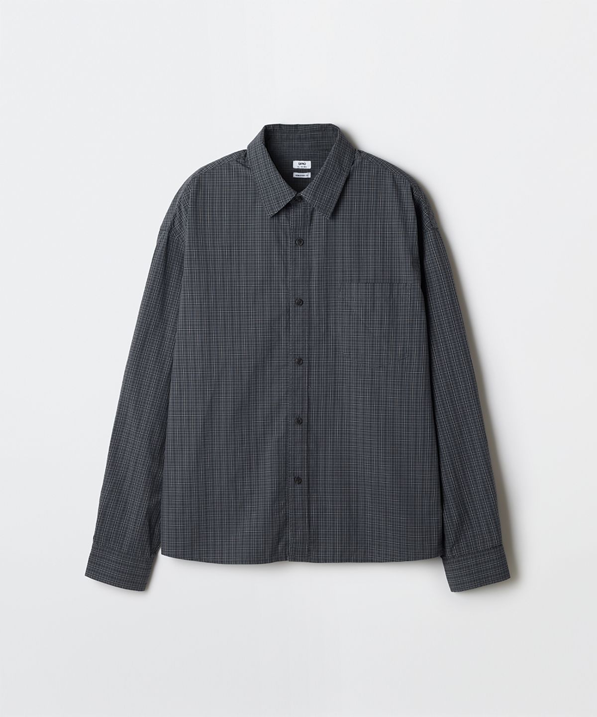 스파오(SPAO) 남성 크롭 체크 셔츠_SPYCG23C03