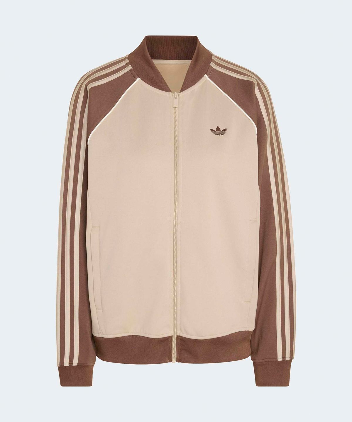 아디다스(ADIDAS) 슈퍼스타 루즈 트랙탑 - 스톤카키:원더화이트 / KD8825