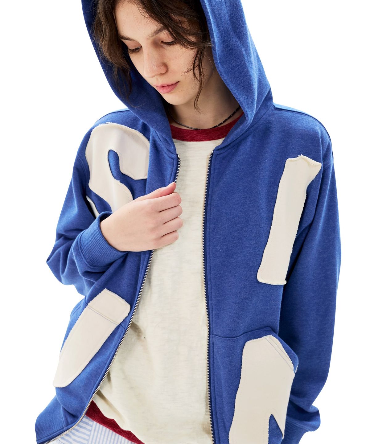 썬러브투어(SUNLOVETOUR) Capital Zip Up Hoodie Heather Blue