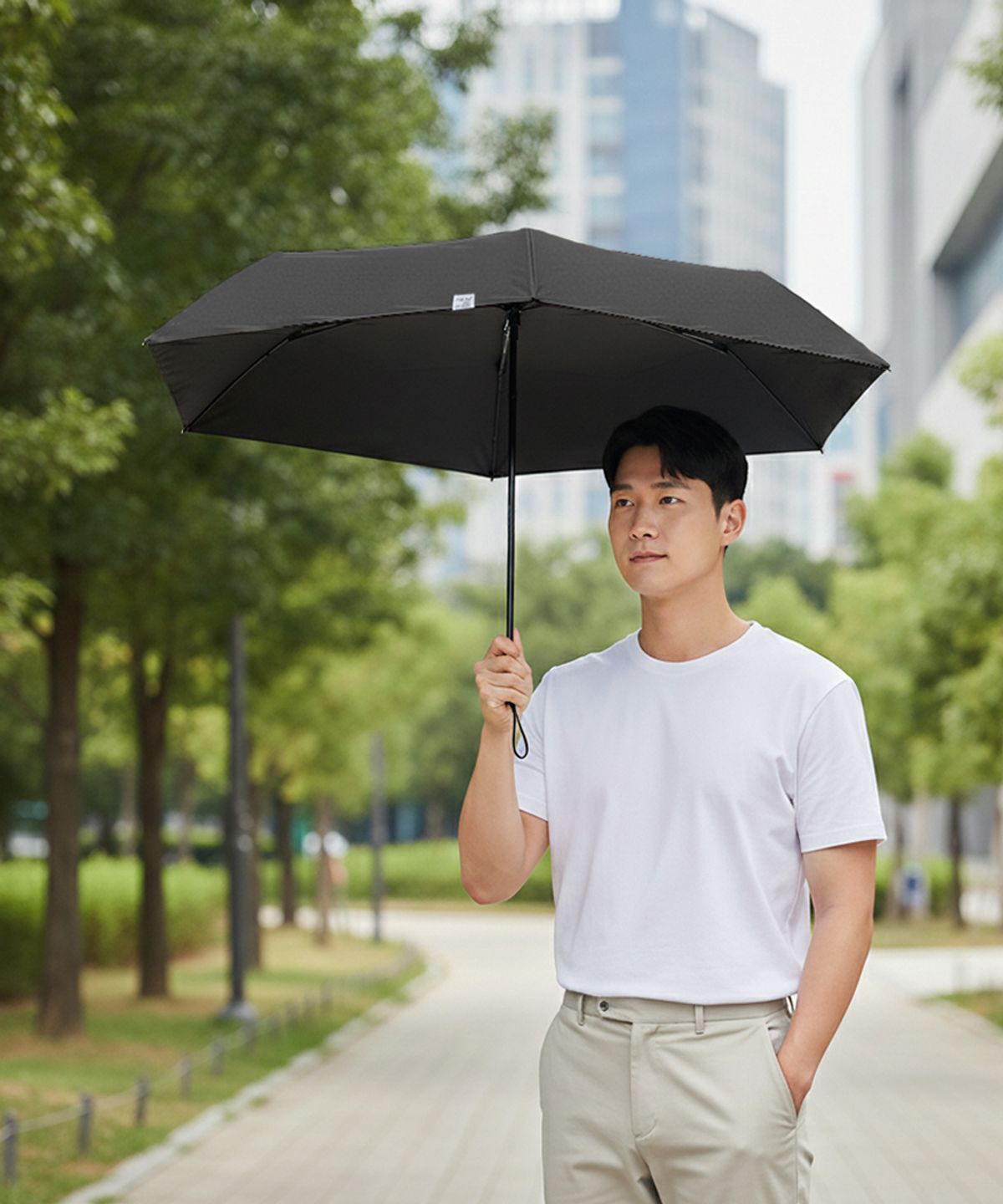 바찌(VACCI) 자외선차단 블랙암막 올데이 무지패턴 우산 겸용 양산