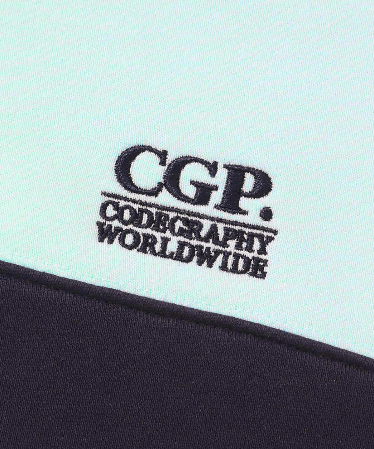코드그라피(CGP) 스트라이프 럭비 맨투맨-캔디 블루