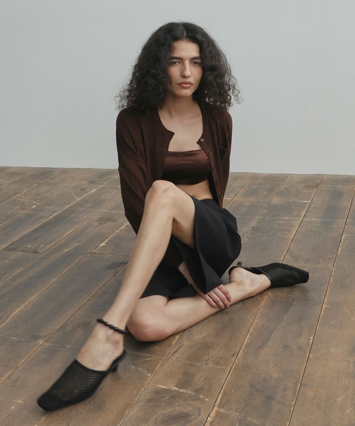 에퓨레(EPURE) MOI Square Net Mules (2color)