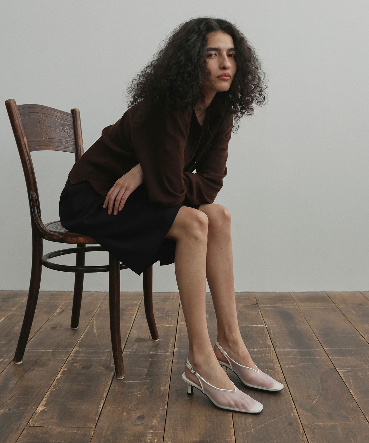 에퓨레(EPURE) RIUM Square Mesh Slingbacks (3color)