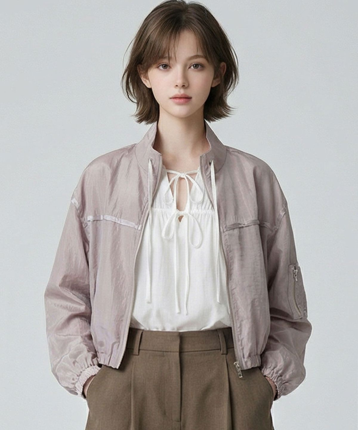 에이루브(ALUV) 라인 배색 집업 자켓 AASAJK101D