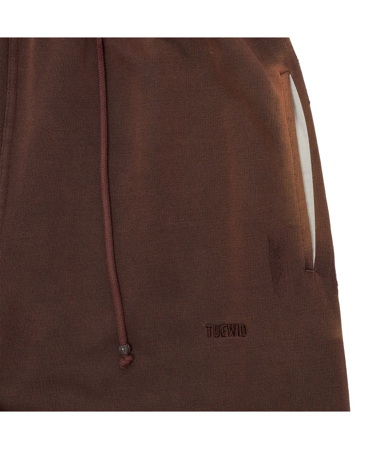 투위드(TUEWID) Tuewid classic embroidery sweatpants in raw edge lounge fit (bloody burgundy)