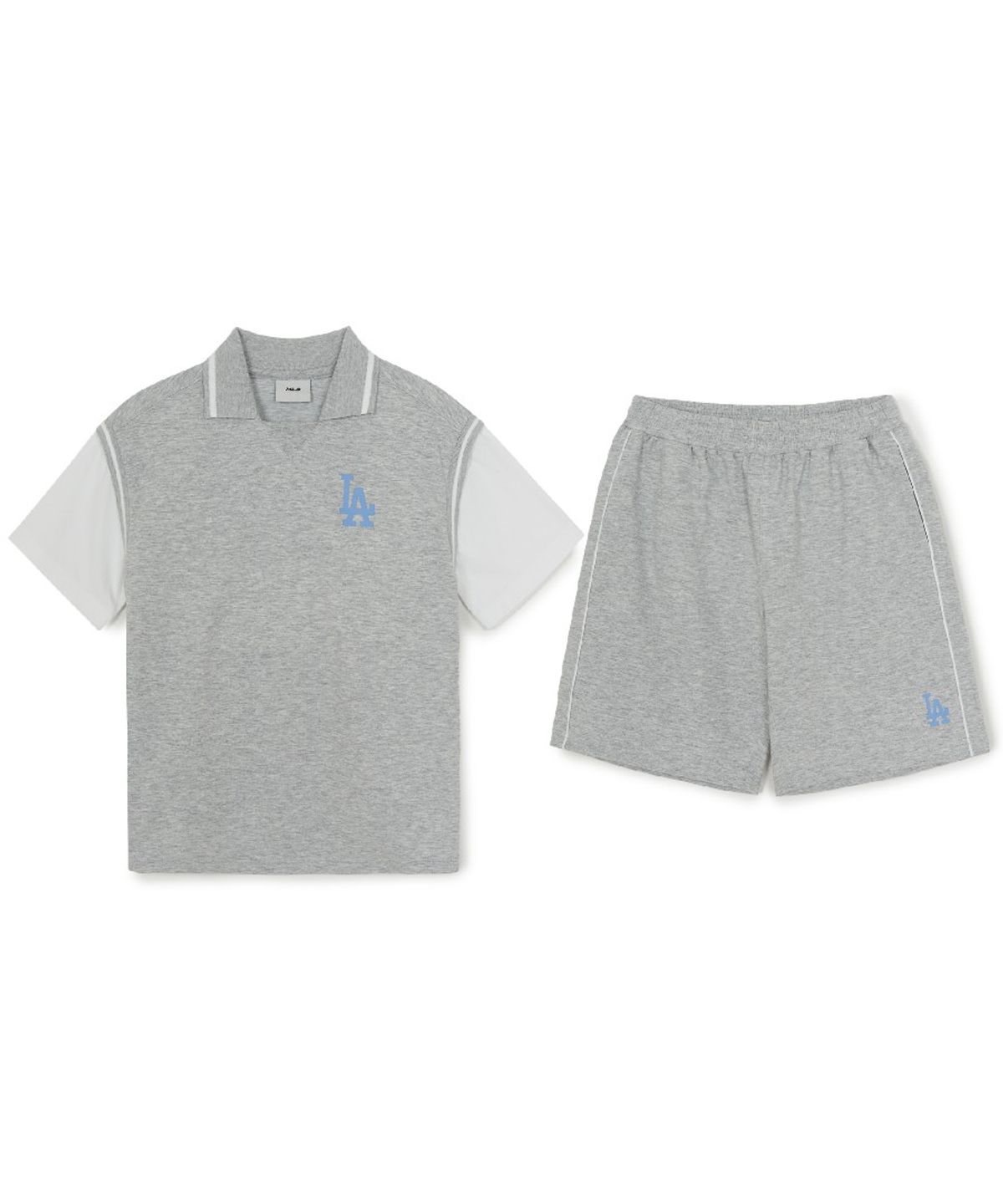 엠엘비 키즈(MLB KIDS) 스포티브 바시티 레이어드 티셔츠세트 LA (L.Melange Grey)