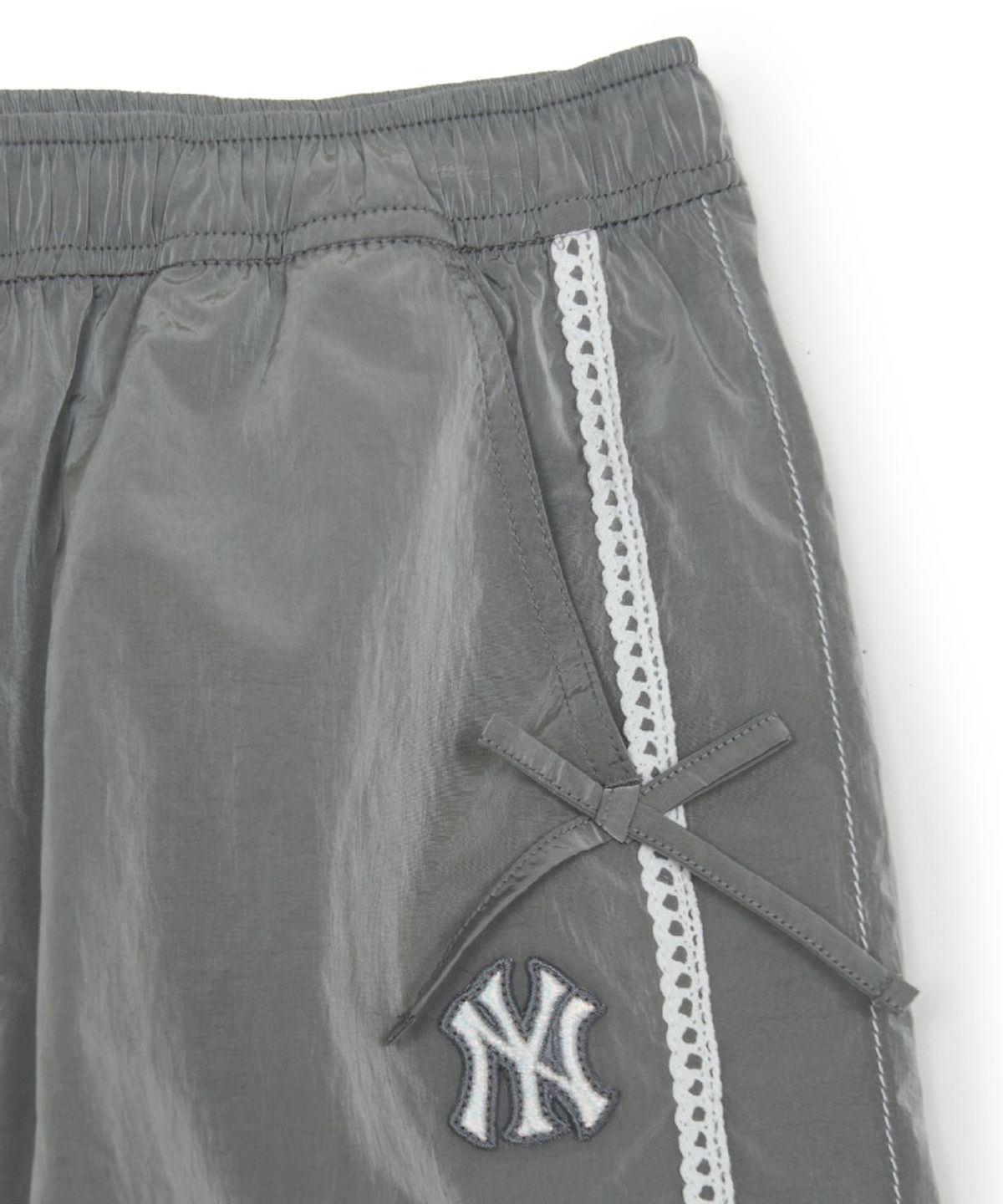 엠엘비 키즈(MLB KIDS) 스포티브 걸즈 레이스 와이드 조거 우븐팬츠 NY (Silver)