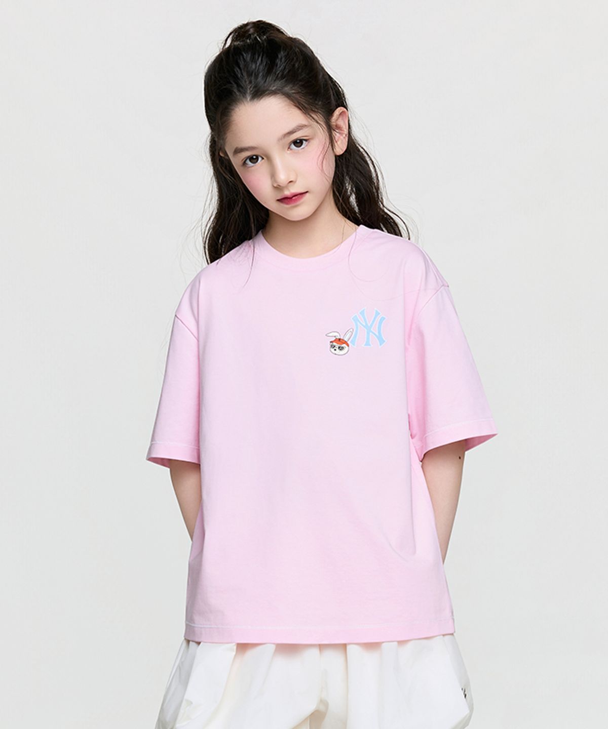엠엘비 키즈(MLB KIDS) 스트릿  모노래빗 썸머 아트웍 티셔츠 NY (L.Pink)