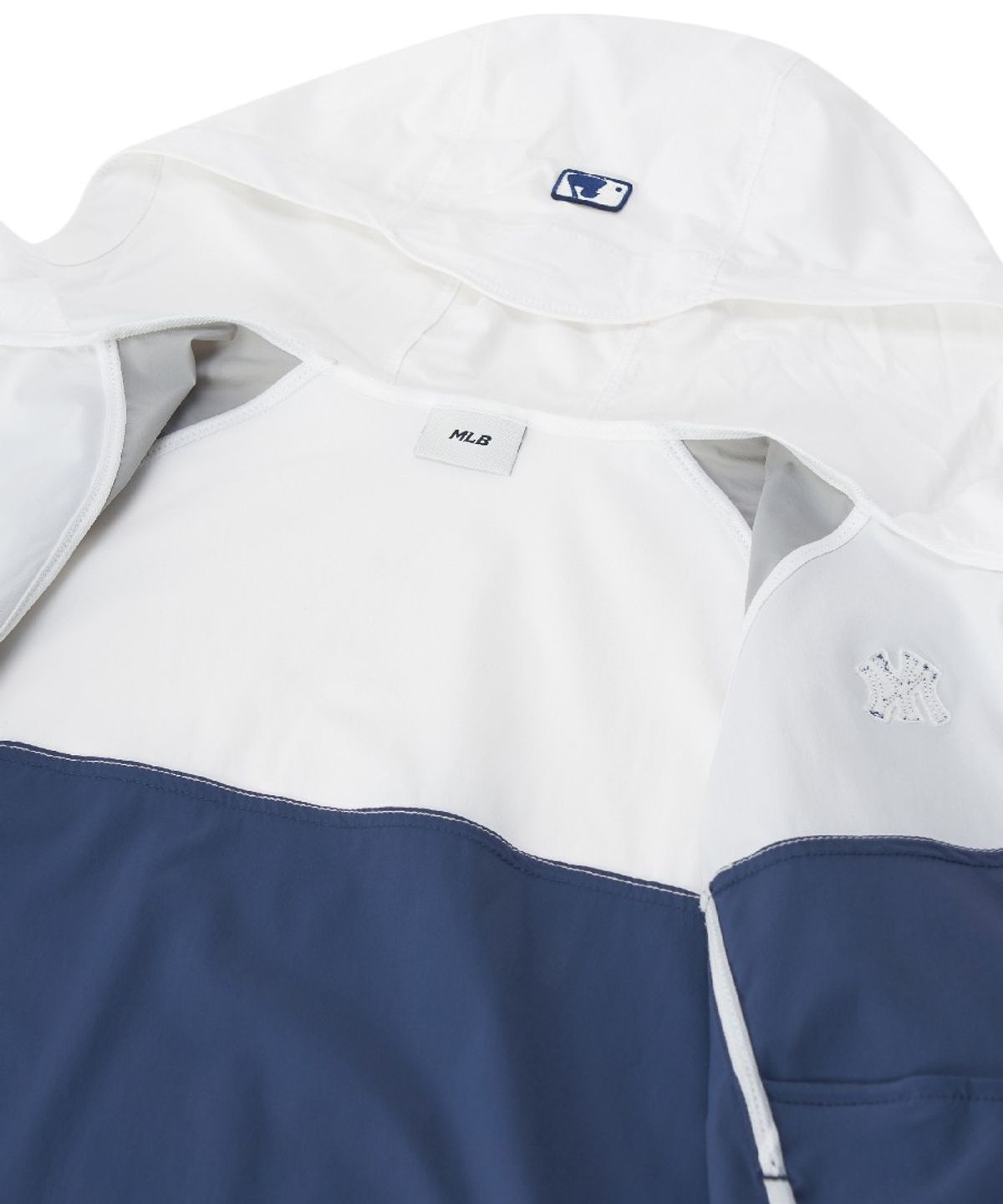 엠엘비 키즈(MLB KIDS) 아웃도어 컬러블럭 홑겹 바람막이 NY (Navy)