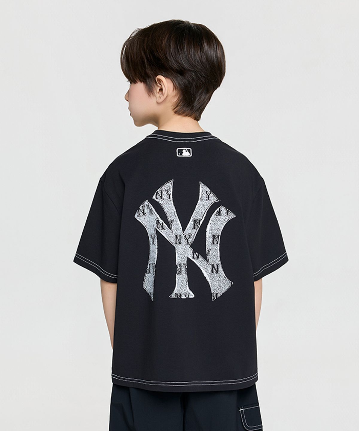 엠엘비 키즈(MLB KIDS) 스트릿 모노그램 빅럭스 티셔츠 NY (Black)