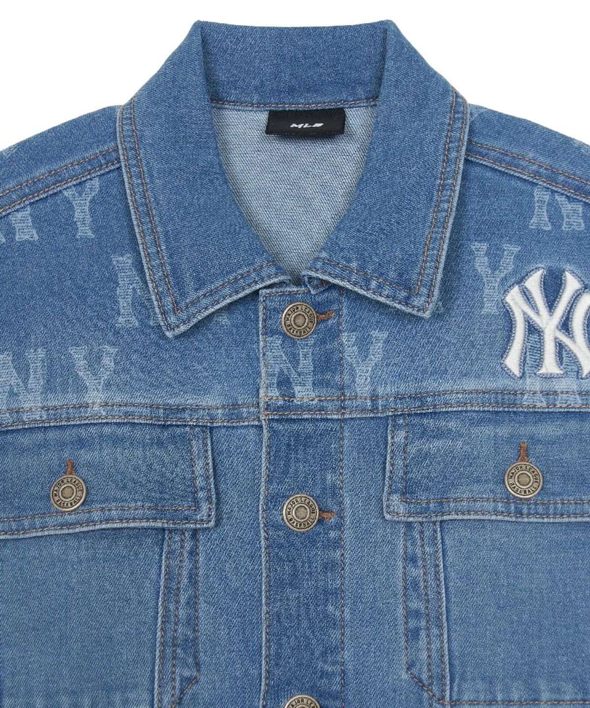엠엘비 키즈(MLB KIDS) 모노그램 쿨필드 데님 자켓 NY (Blue)