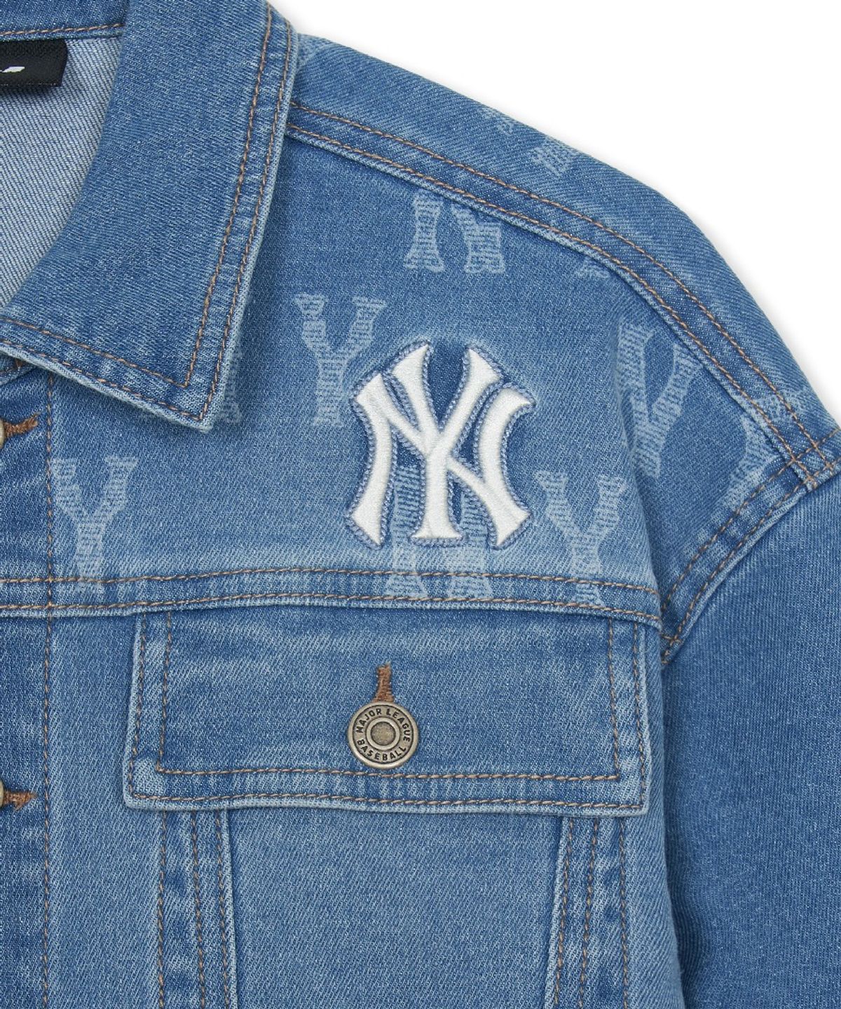 엠엘비 키즈(MLB KIDS) 모노그램 쿨필드 데님 자켓 NY (Blue)