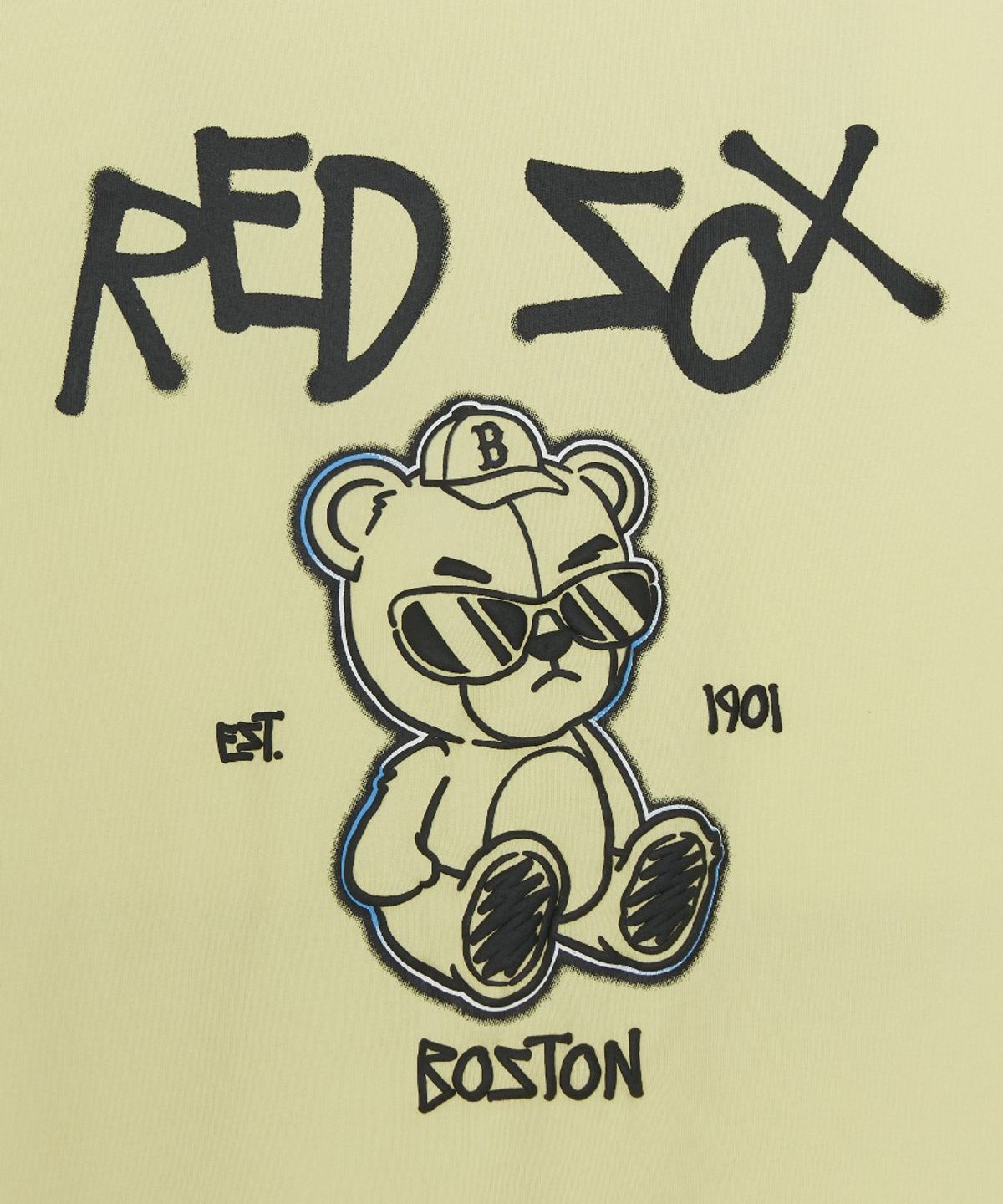 엠엘비 키즈(MLB KIDS) 스트릿 메가베어 라인 아트웍 티셔츠 BOS (L.Yellow)