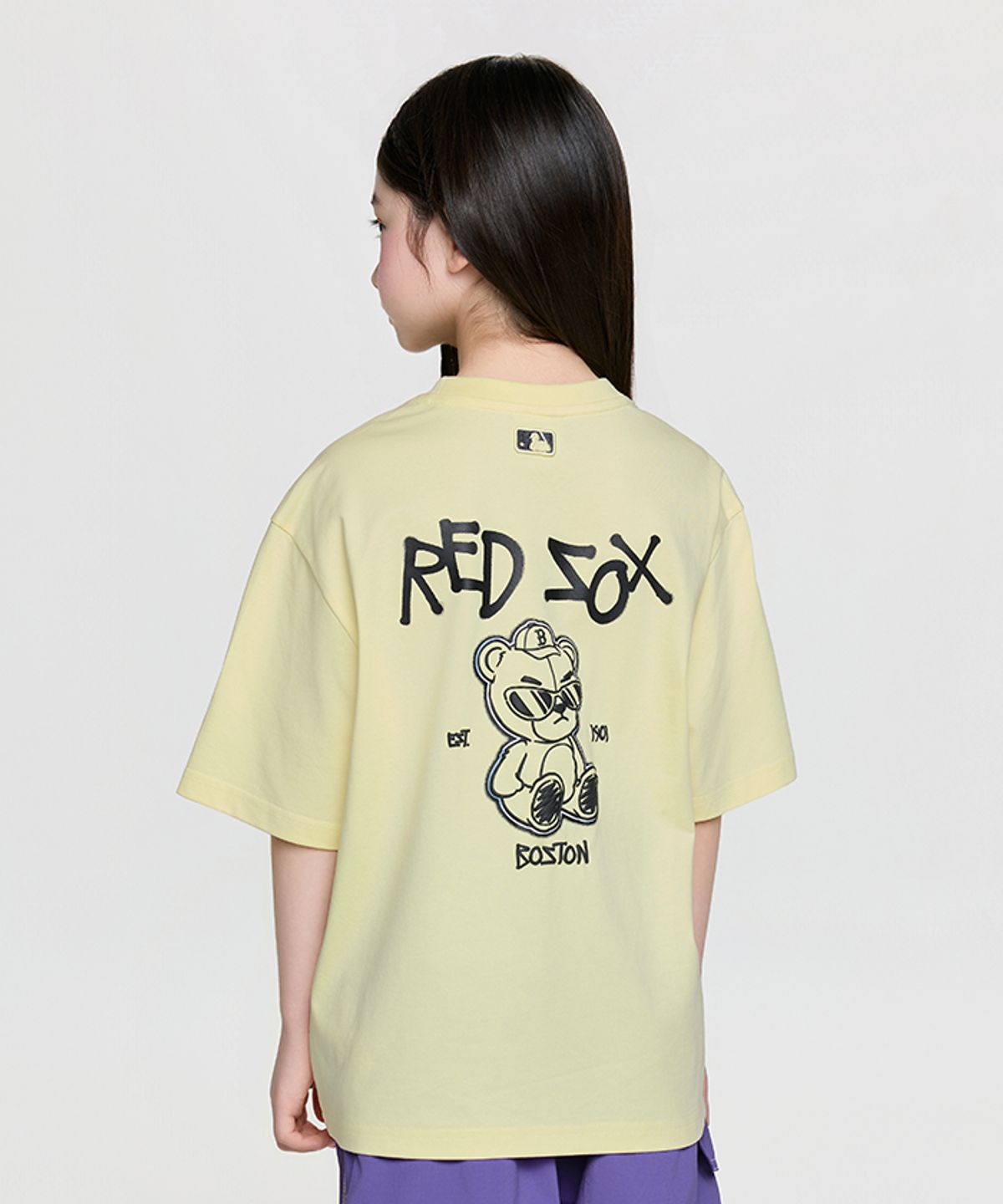 엠엘비 키즈(MLB KIDS) 스트릿 메가베어 라인 아트웍 티셔츠 BOS (L.Yellow)