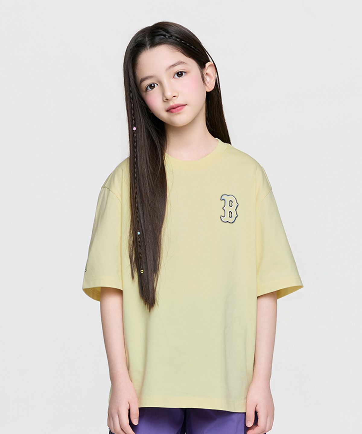 엠엘비 키즈(MLB KIDS) 스트릿 메가베어 라인 아트웍 티셔츠 BOS (L.Yellow)