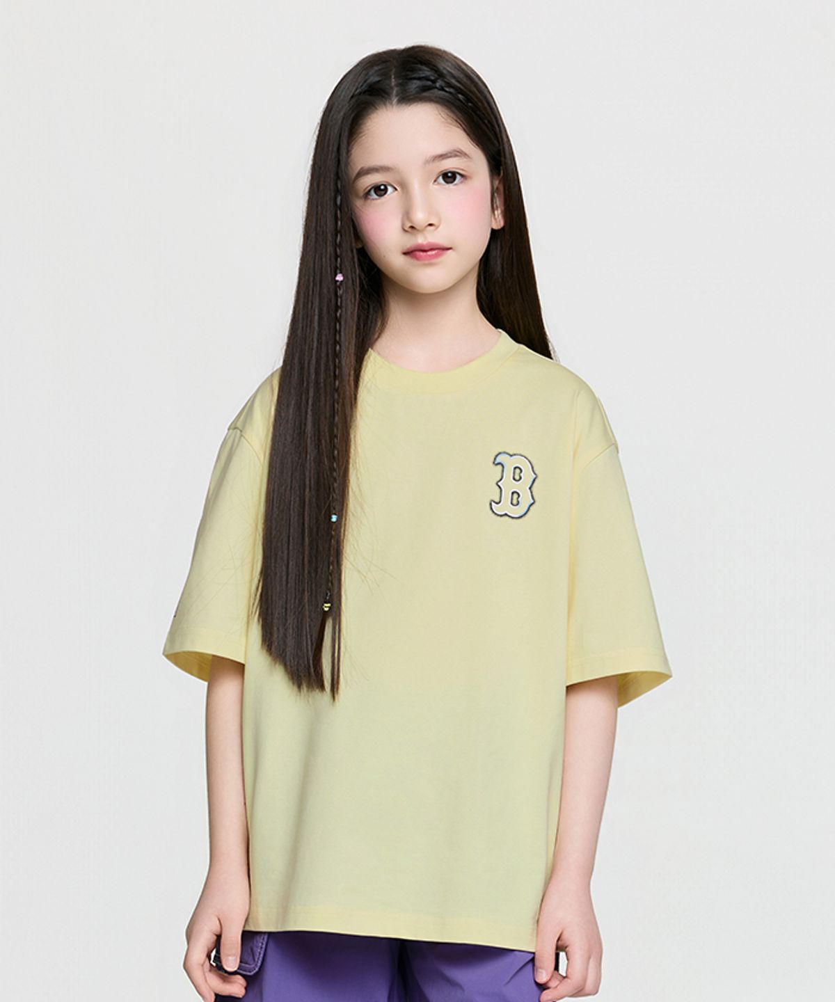엠엘비 키즈(MLB KIDS) 스트릿 메가베어 라인 아트웍 티셔츠 BOS (L.Yellow)