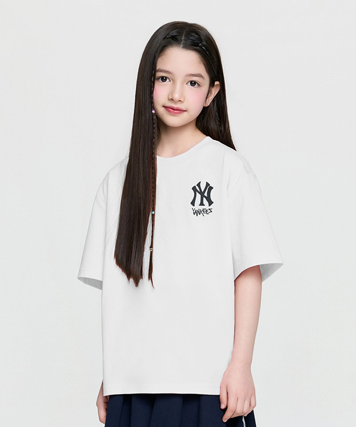 엠엘비 키즈(MLB KIDS) 스트릿 베이직 아트웍 티셔츠 NY (White)