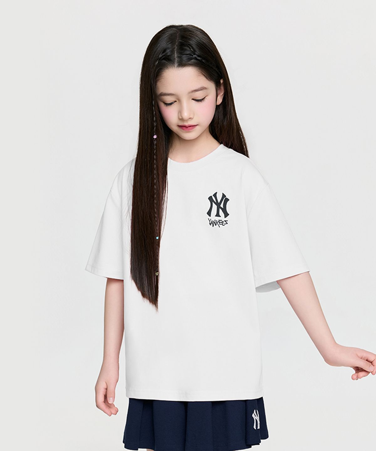 엠엘비 키즈(MLB KIDS) 스트릿 베이직 아트웍 티셔츠 NY (White)