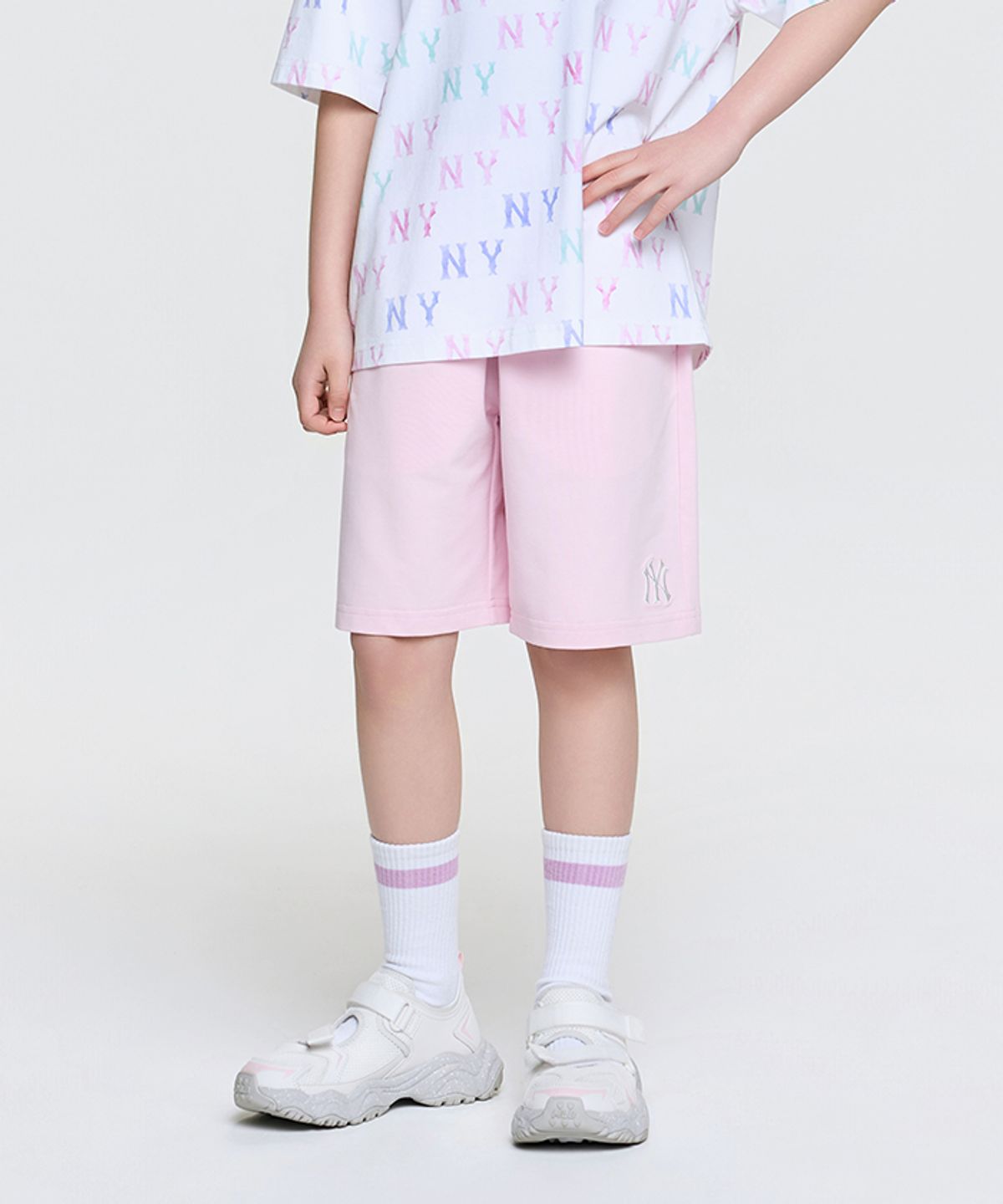 엠엘비 키즈(MLB KIDS) 베이직 스몰로고 반바지 NY (L.Pink)