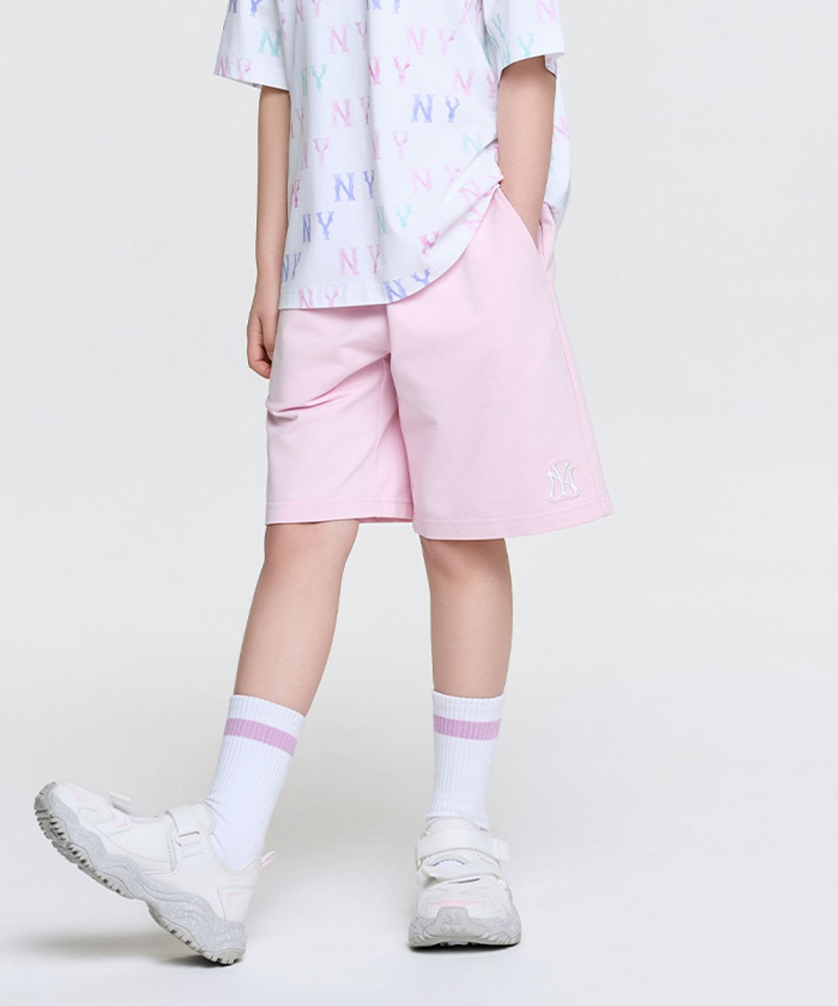 엠엘비 키즈(MLB KIDS) 베이직 스몰로고 반바지 NY (L.Pink)