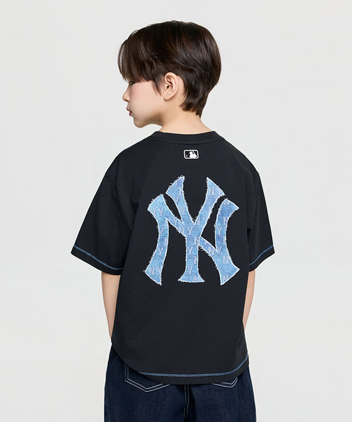 엠엘비 키즈(MLB KIDS) 스트릿 모노그램 빅럭스 티셔츠 NY (Black)