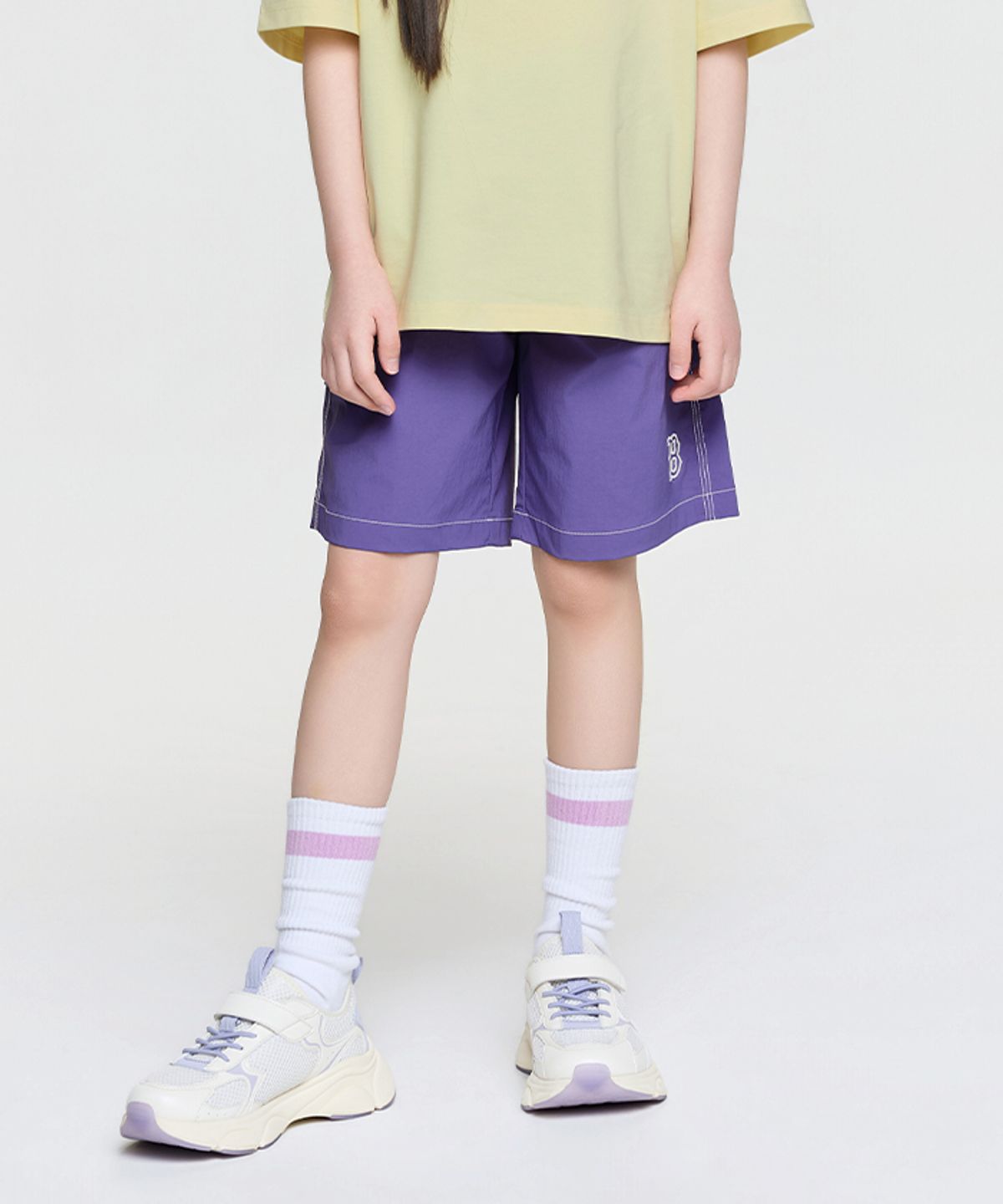 엠엘비 키즈(MLB KIDS) 스포티브 스몰로고 나일론 5부 팬츠 BOS (Violet)