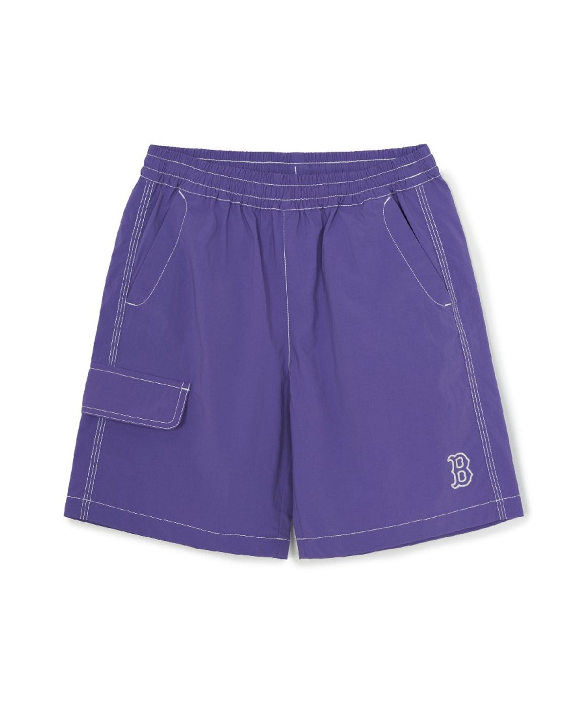엠엘비 키즈(MLB KIDS) 스포티브 스몰로고 나일론 5부 팬츠 BOS (Violet)