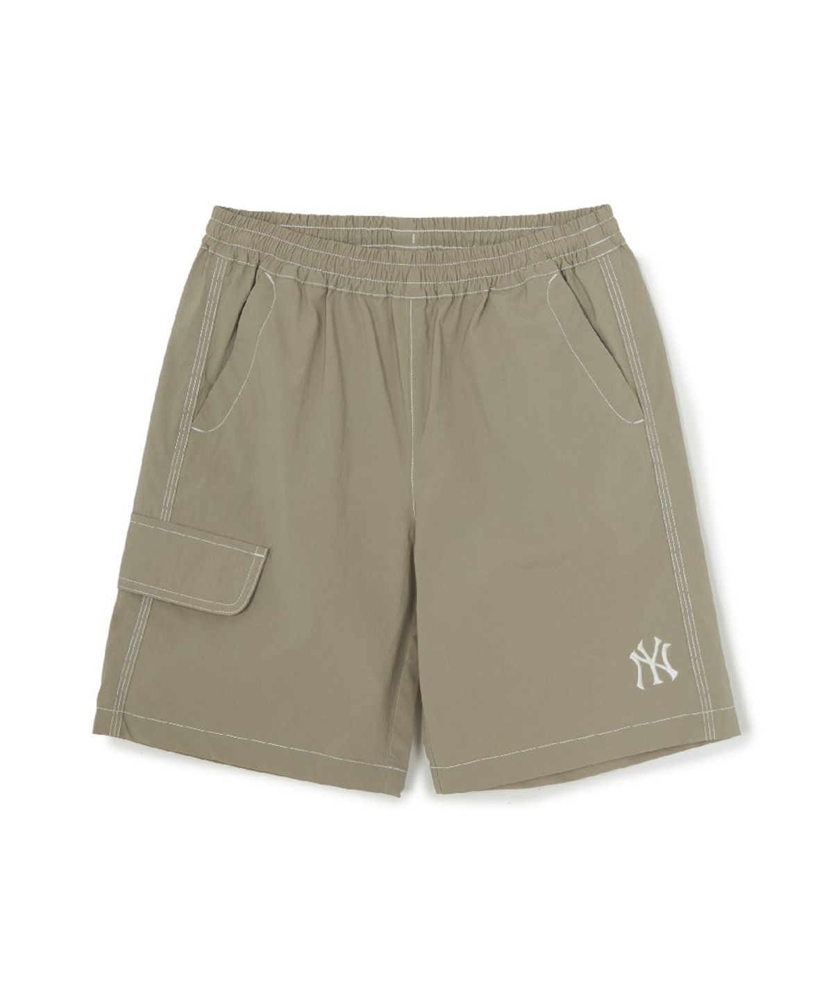 엠엘비 키즈(MLB KIDS) 스포티브 스몰로고 나일론 5부 팬츠 NY (Beige)