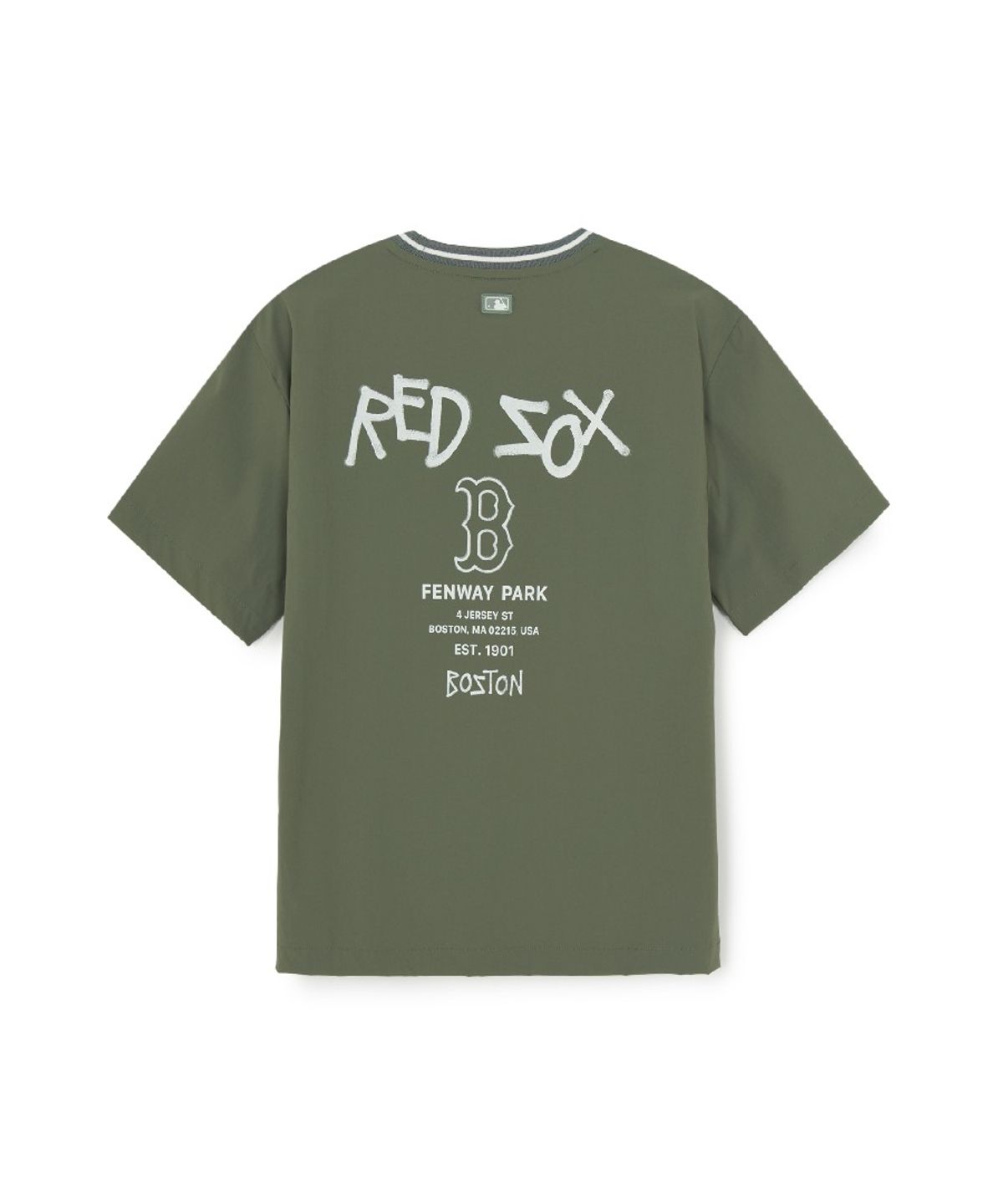 엠엘비 키즈(MLB KIDS) 스트릿 베이직 우븐 V넥 티셔츠 BOS (Khaki)