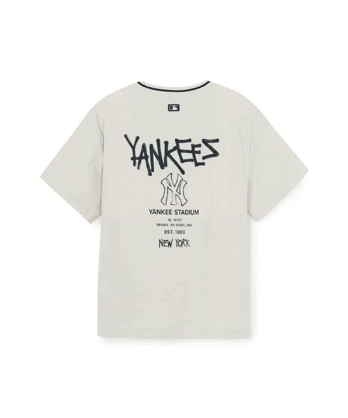 엠엘비 키즈(MLB KIDS) 스트릿 베이직 우븐 V넥 티셔츠 NY (Mg.Cream)
