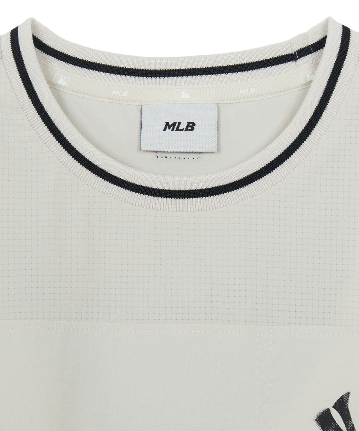 엠엘비 키즈(MLB KIDS) 스트릿 베이직 우븐 V넥 티셔츠 NY (Mg.Cream)