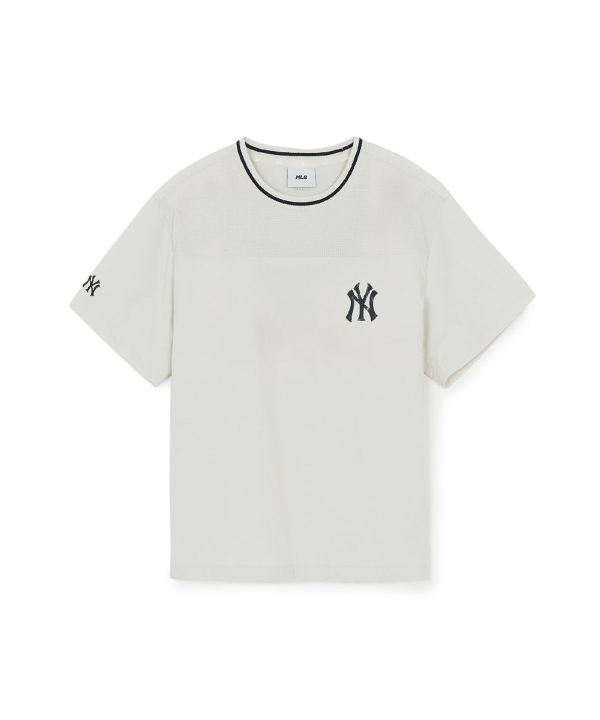 엠엘비 키즈(MLB KIDS) 스트릿 베이직 우븐 V넥 티셔츠 NY (Mg.Cream)