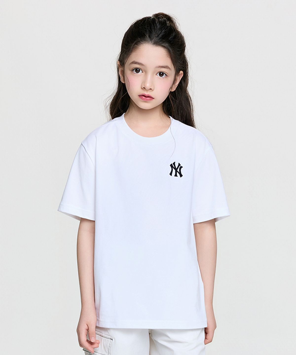 엠엘비 키즈(MLB KIDS) 베이직 스포티브 스몰로고 티셔츠 NY (White)