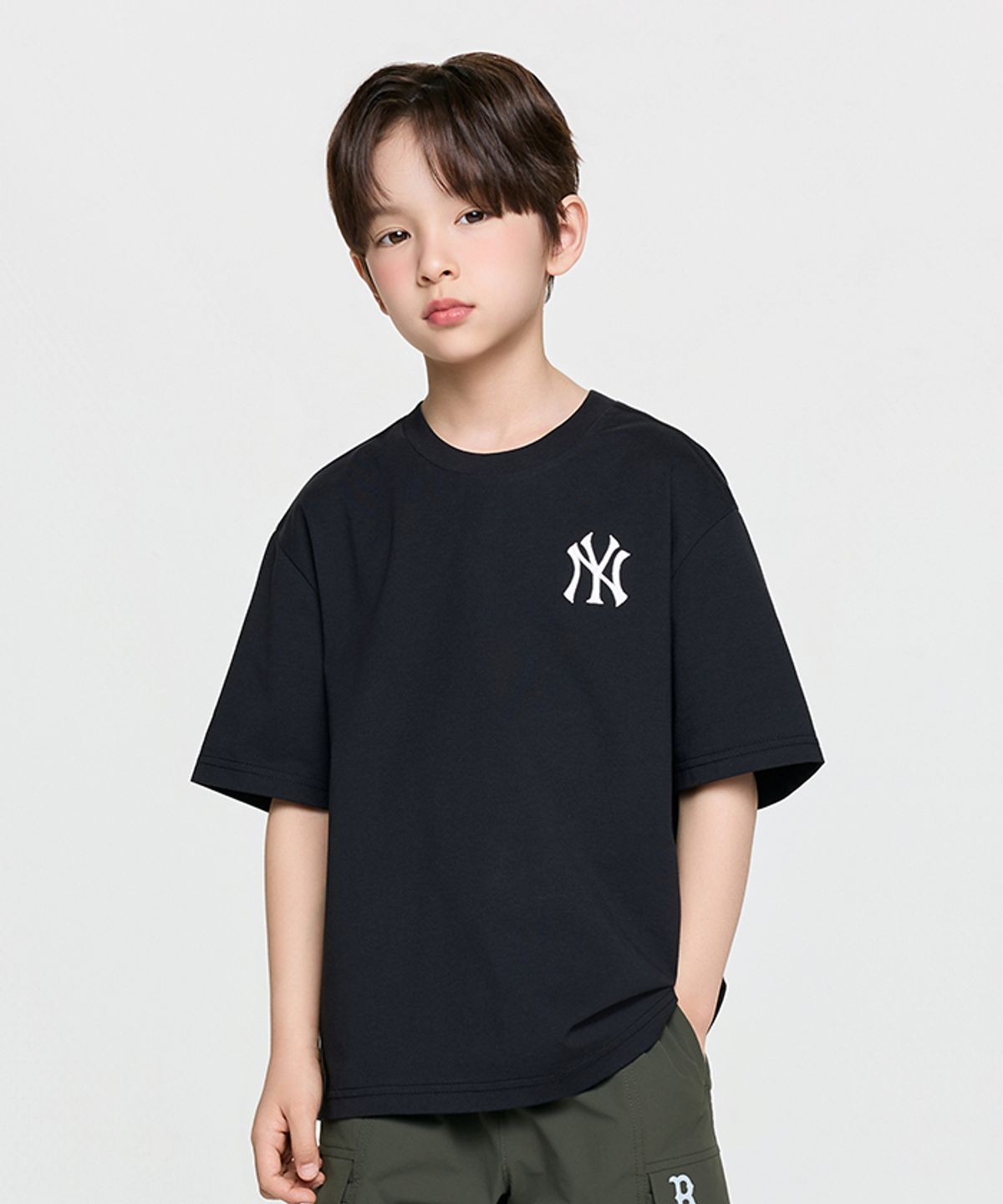 엠엘비 키즈(MLB KIDS) 스포티브 라이크 베이스볼 빅럭스 티셔츠 NY (Black)