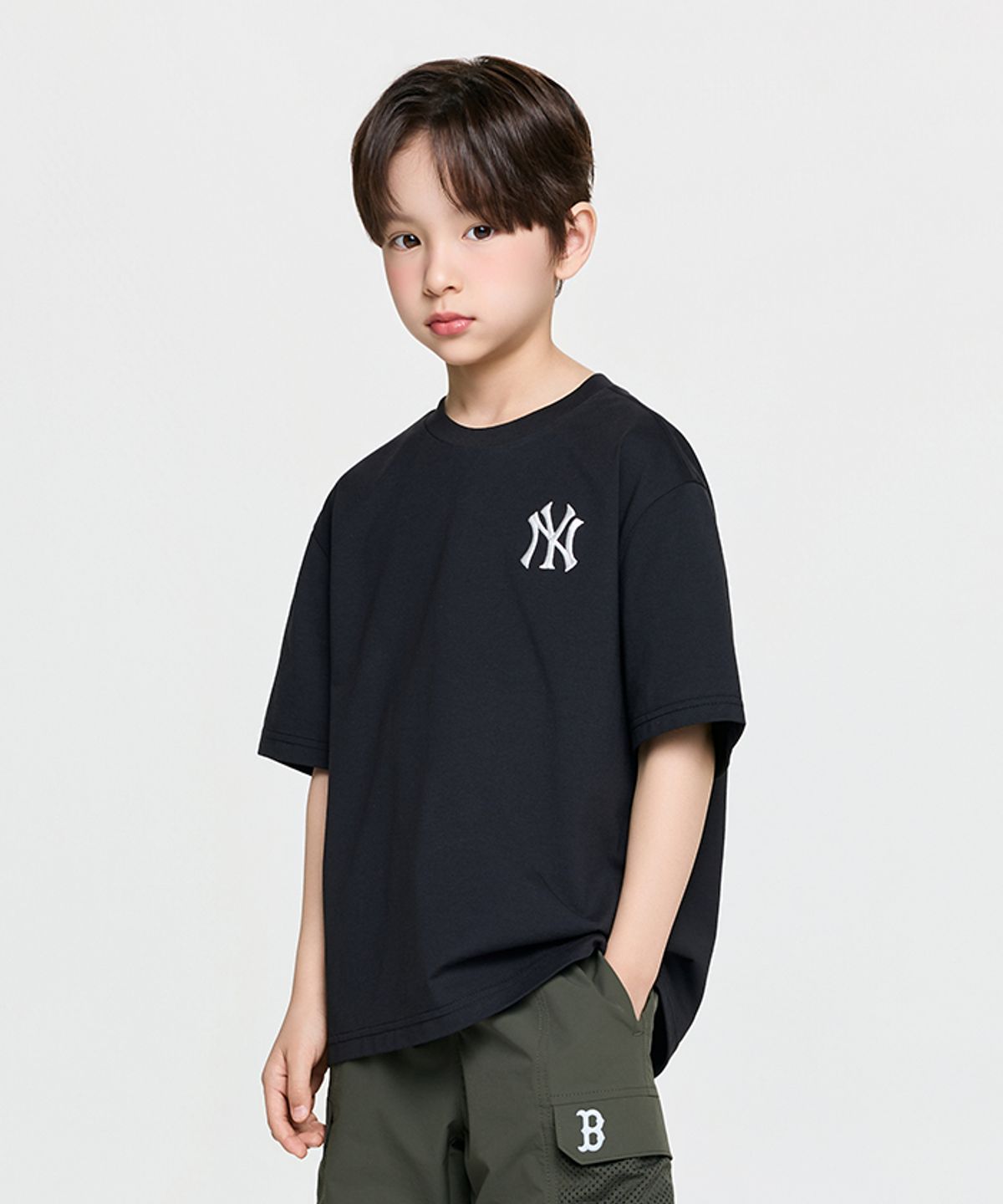 엠엘비 키즈(MLB KIDS) 스포티브 라이크 베이스볼 빅럭스 티셔츠 NY (Black)