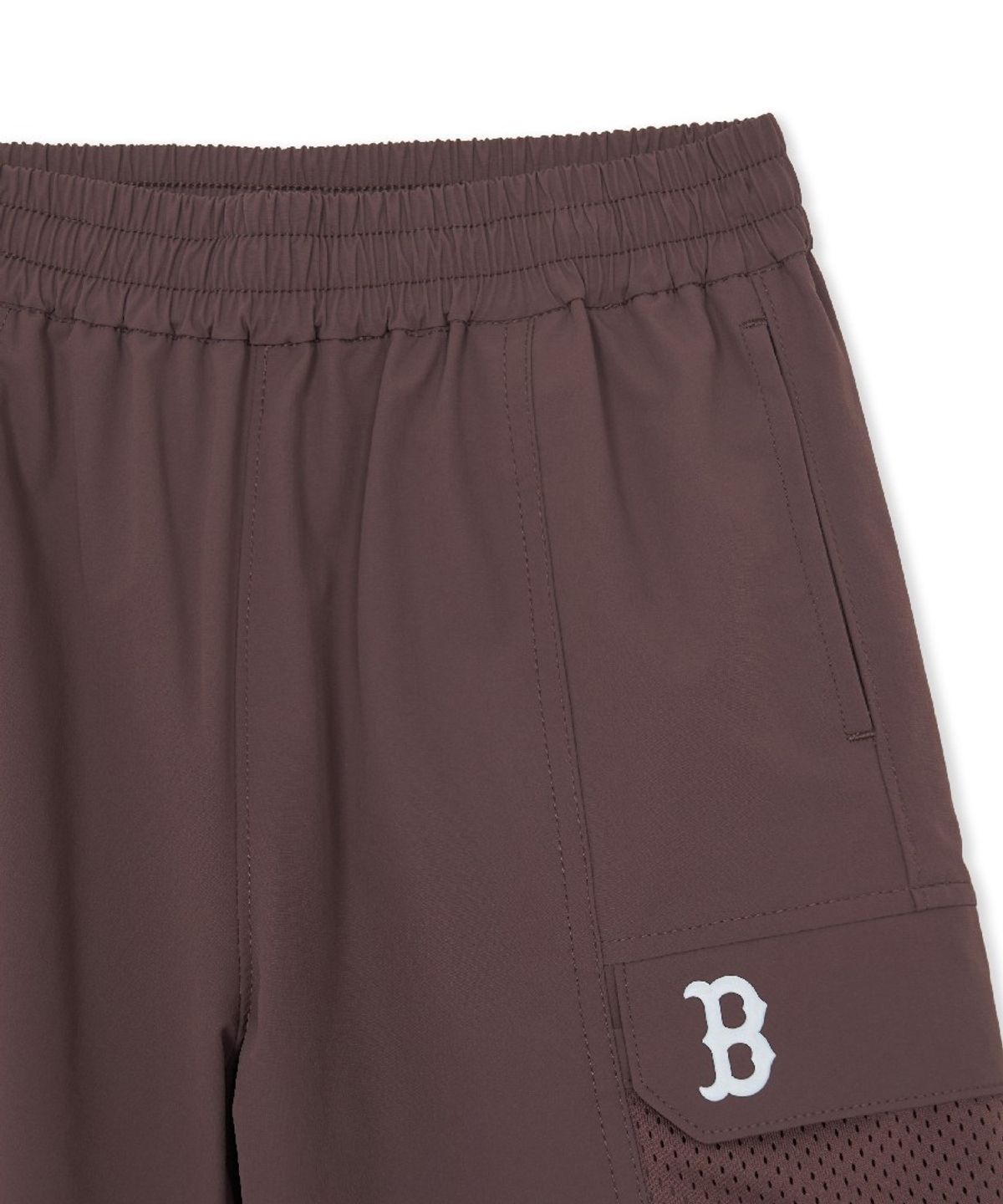 엠엘비 키즈(MLB KIDS) 아웃도어 메쉬배색 카고 5부 팬츠 BOS (Brown)