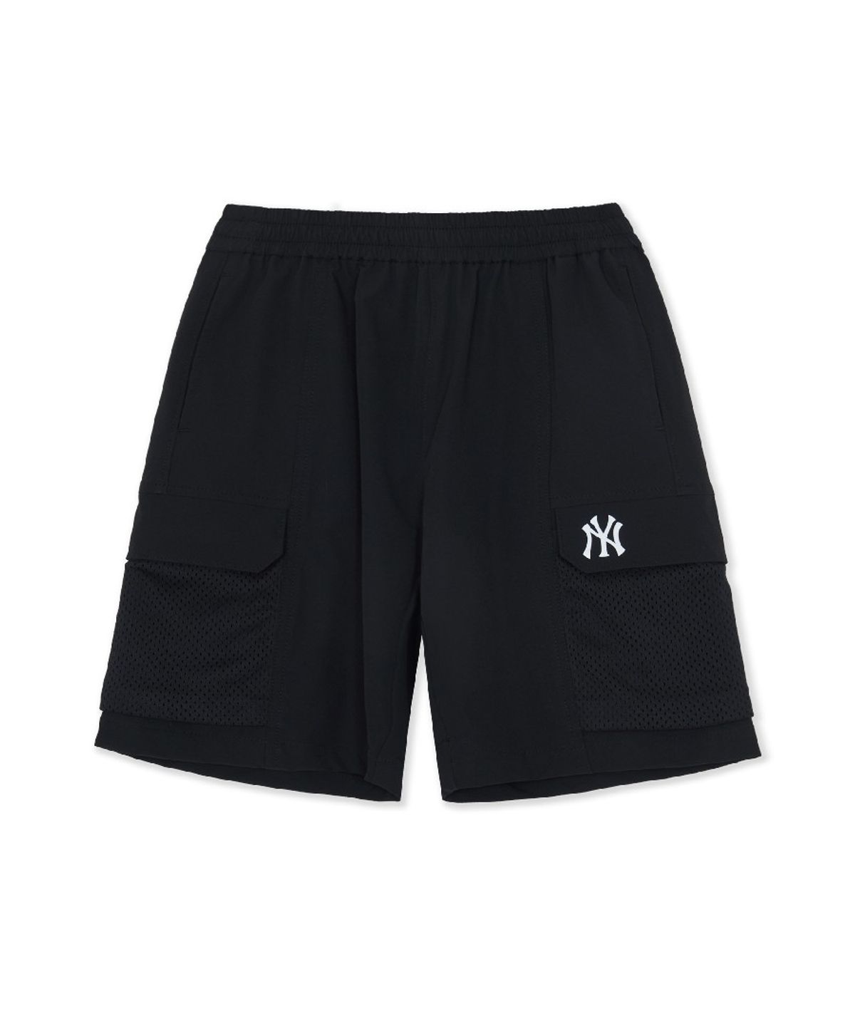 엠엘비 키즈(MLB KIDS) 아웃도어 메쉬배색 카고 5부 팬츠 NY (Black)