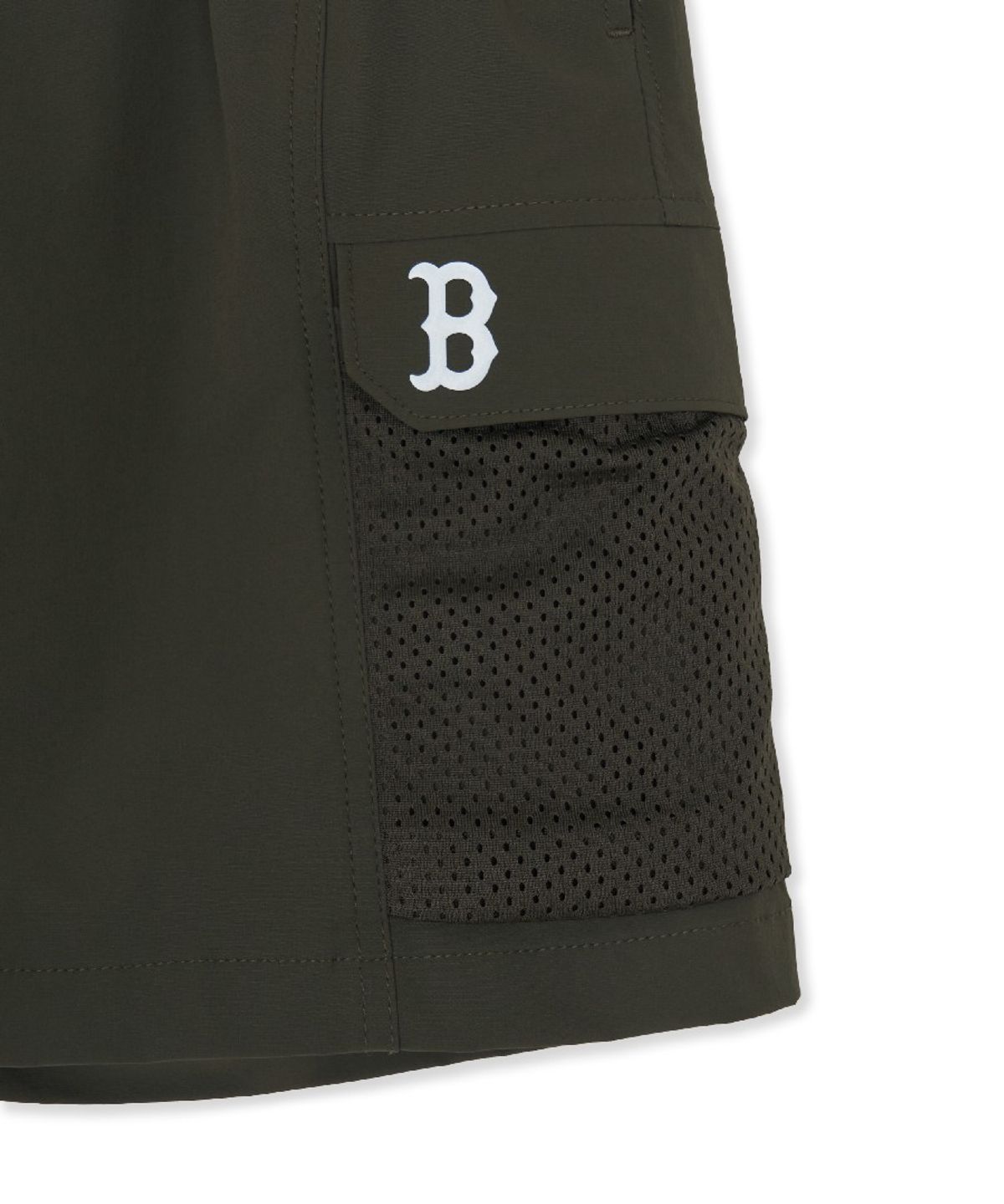 엠엘비 키즈(MLB KIDS) 아웃도어 메쉬배색 카고 5부 팬츠 BOS (D.Khaki)